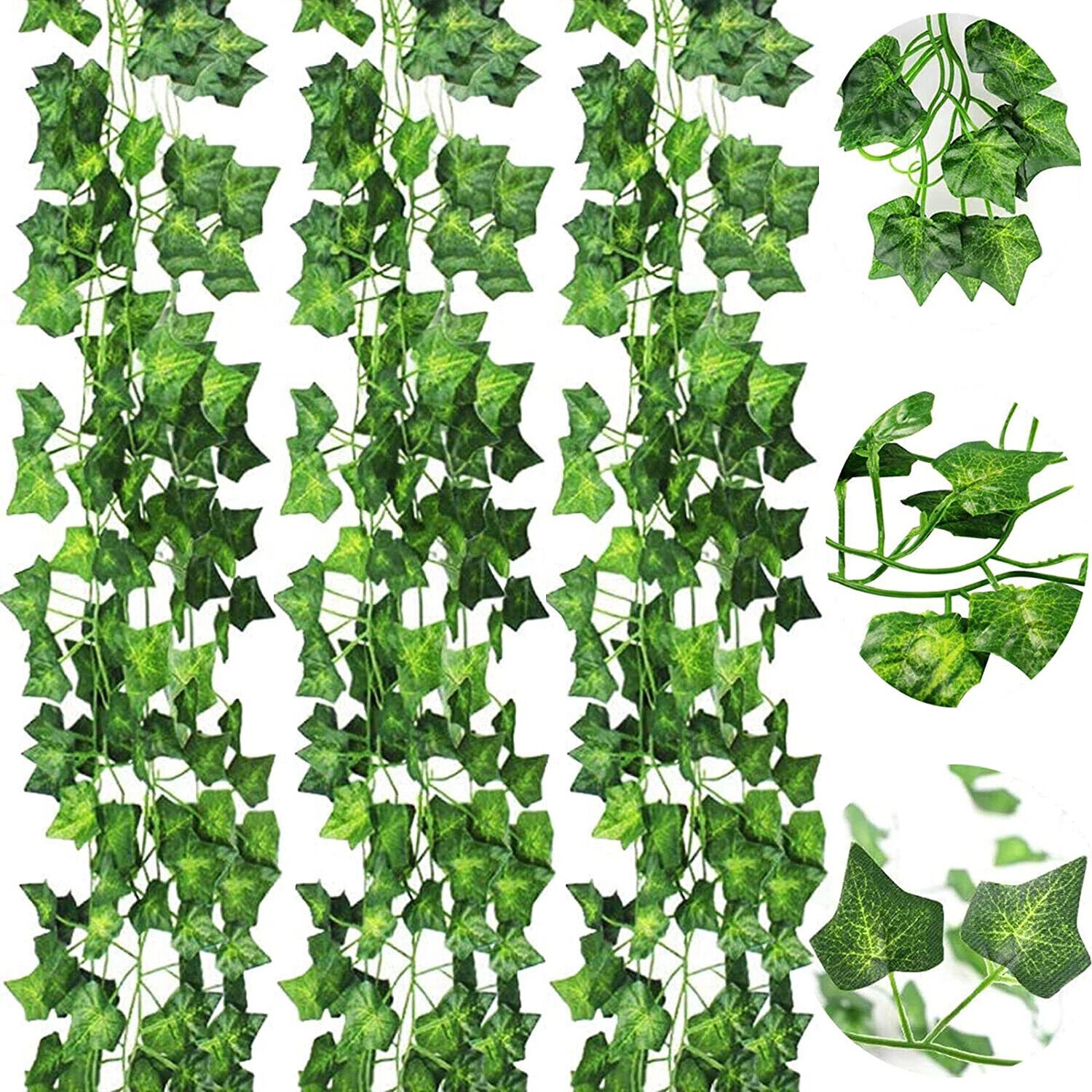 24PCS Artificial Ivy Leaf Plants Fake Hanging Garland Plants Vine Home Decor USA