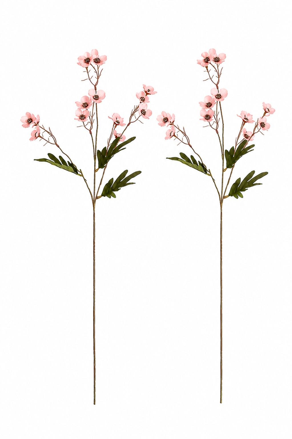 Set of 2 Pink Dogwood Stems Artificial Dogwood Branches Faux Spring Flowers Cott