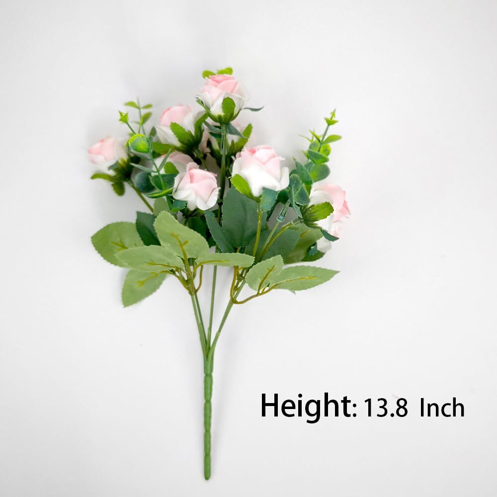 5 PCS Pink Real Touch Artificial Rose Flowers Fake Bouquet Wedding Decoration