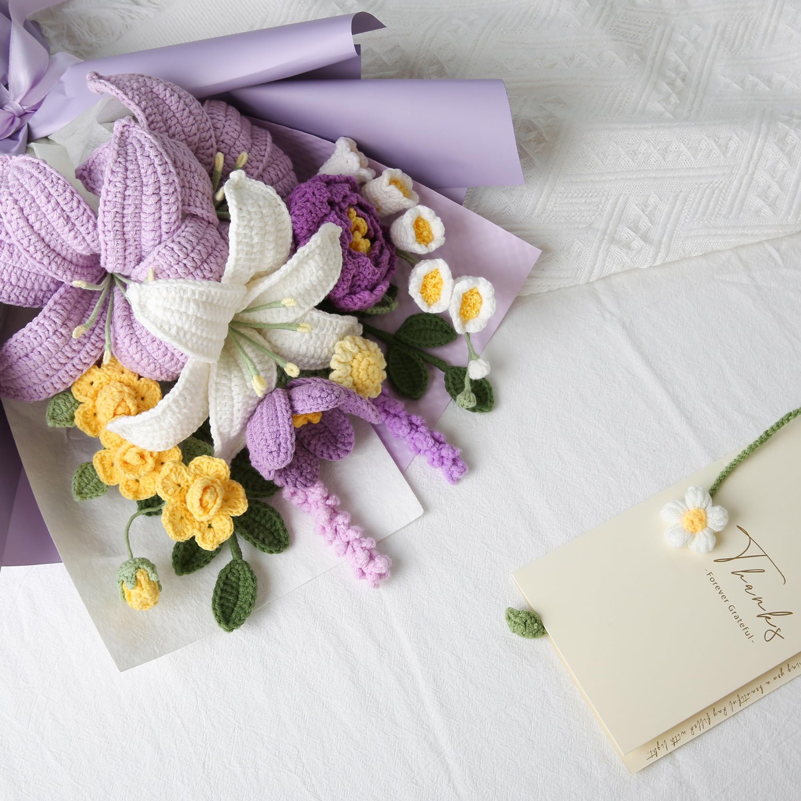 Handmade Crochet Flower Bouquet – Premium Faux Flowers for Home Decor, Gifts & E