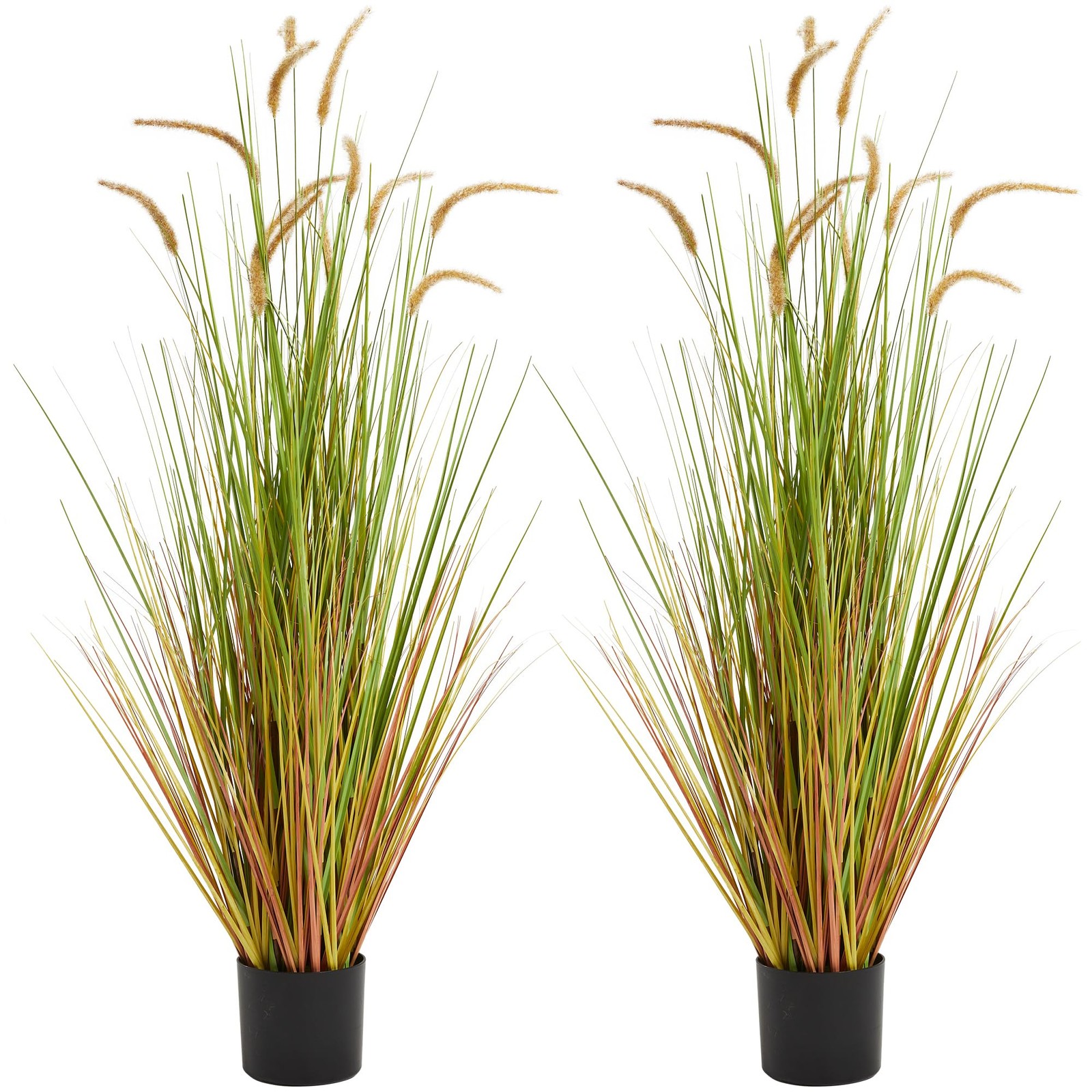 KOL Artificial 5ft 2-Pack Horsetail Reed Grass, 59in Tall Artificial Indoor O…