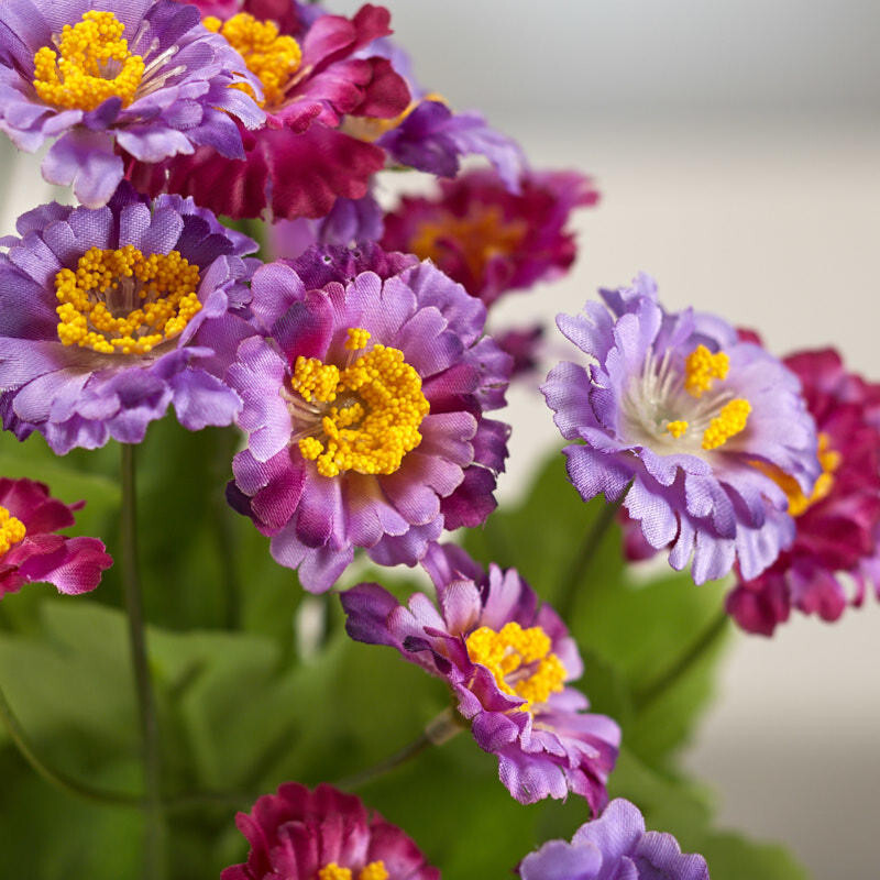 Set of 2 Purple Artificial Zinnia 18″ Floral Bushes