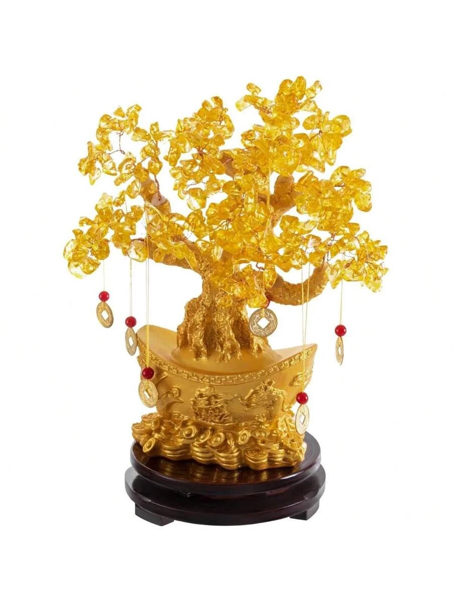 Tabletop Ornament, Crystal Money Tree Decoration, Feng Shui