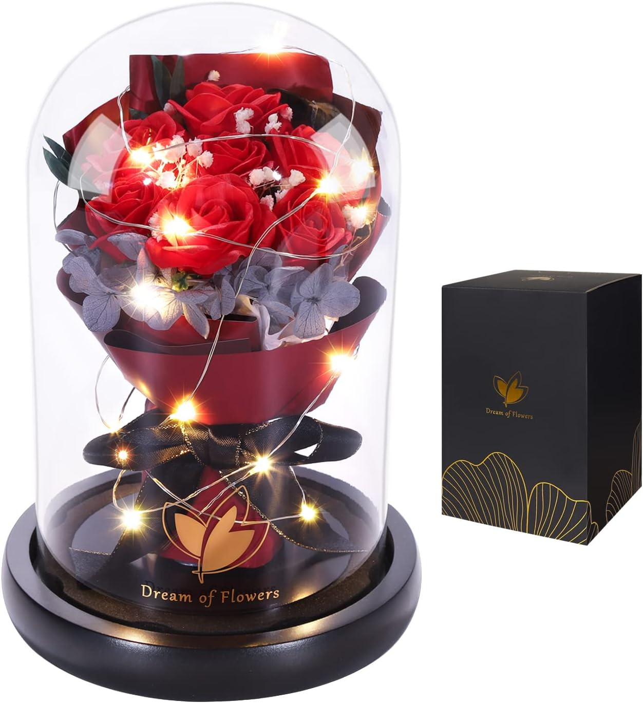 Valentines Day Gifts for Her-Beauty and the Beast Rose,Lasts Forever Red Roses,L