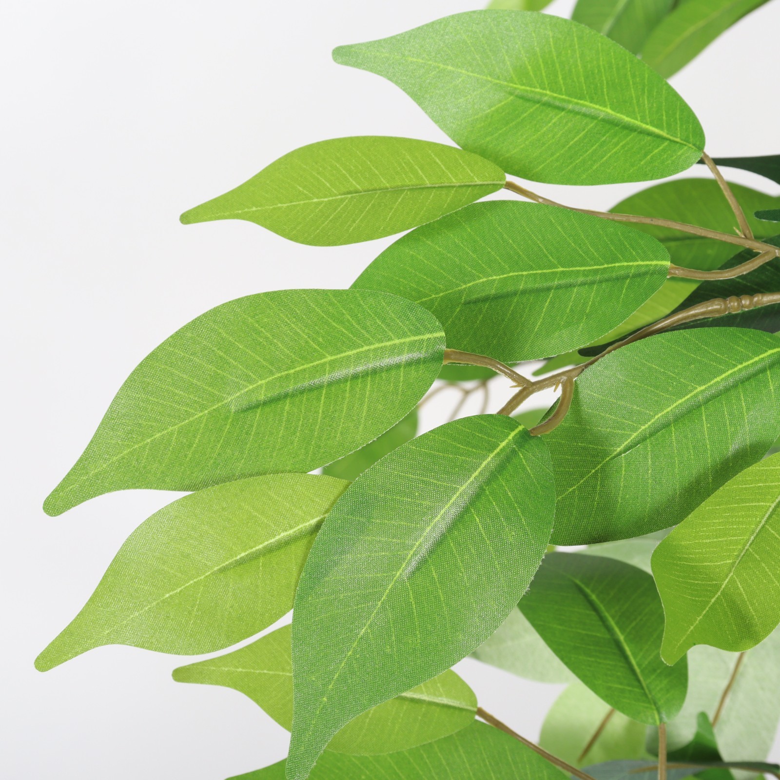6FT Artificial Ficus Tree Natural Trunk Fake Potted Plant with Black Pot