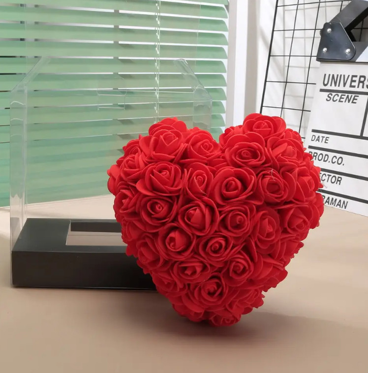 3D Artificial Flower Eternal Rose Heart with Gift Box Valentine’s Mother’s Day