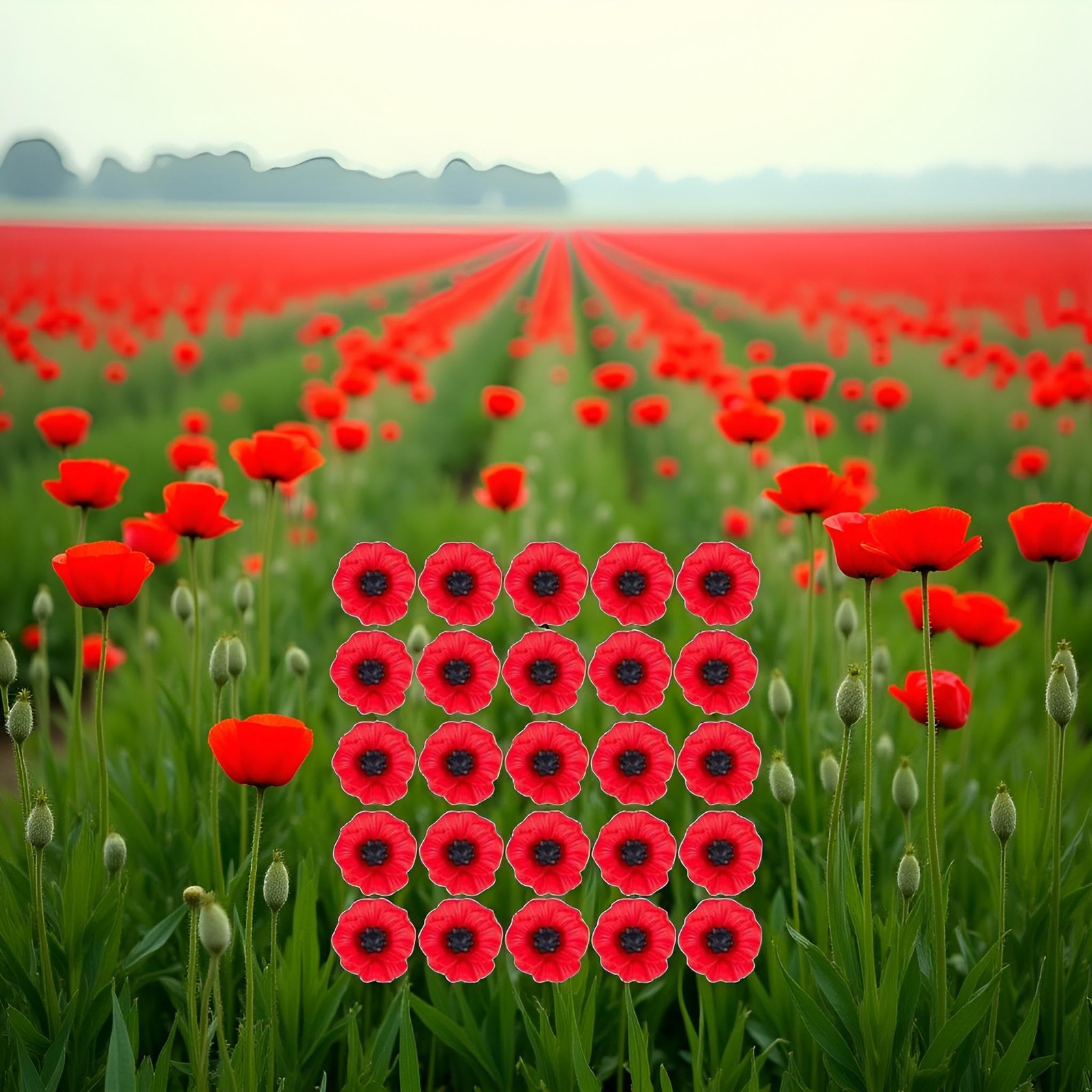 30 Pcs Red Resin Poppy Flowers Artificial Craft Poppies Charms Red Faux Flowe…