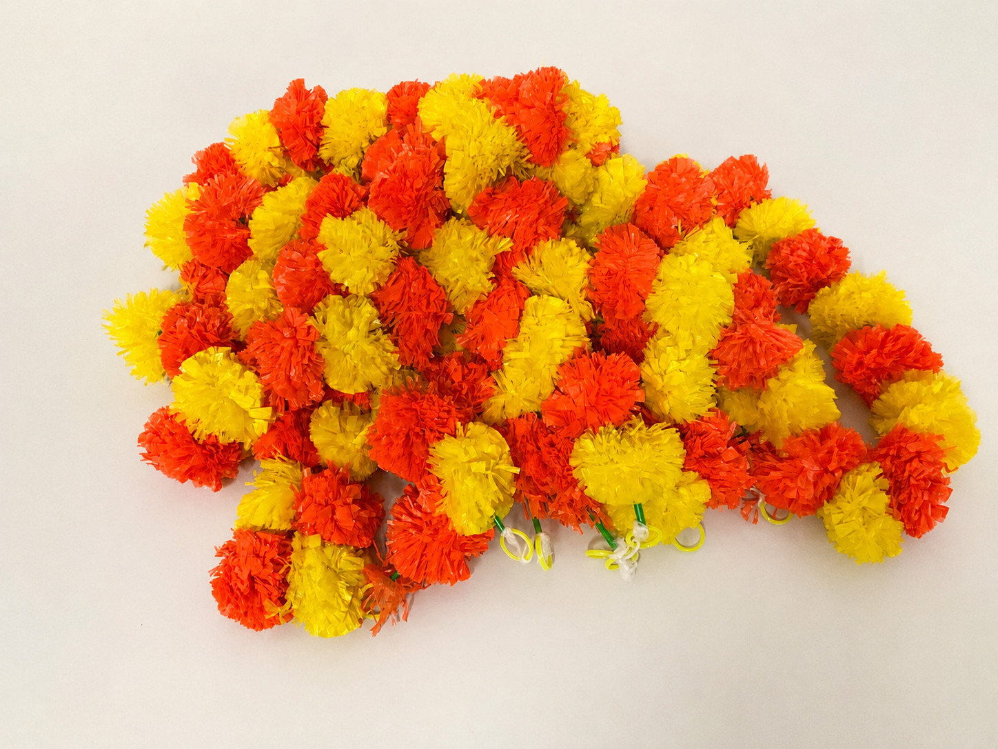 Artificial Marigold Garland 5 Pcs Genda Phool String 4.5 Ft Toran Décor