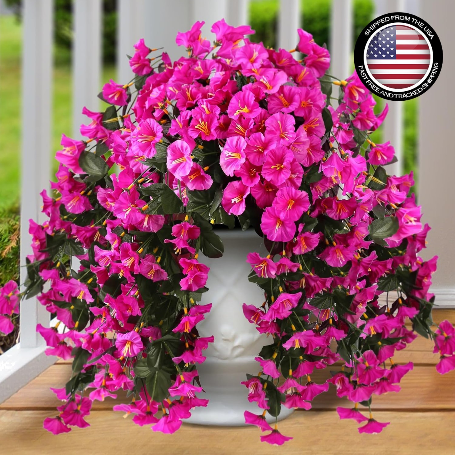 Artificial Fake Hanging Flowers Plants for Outdoor Outside Spring Summer Decorat