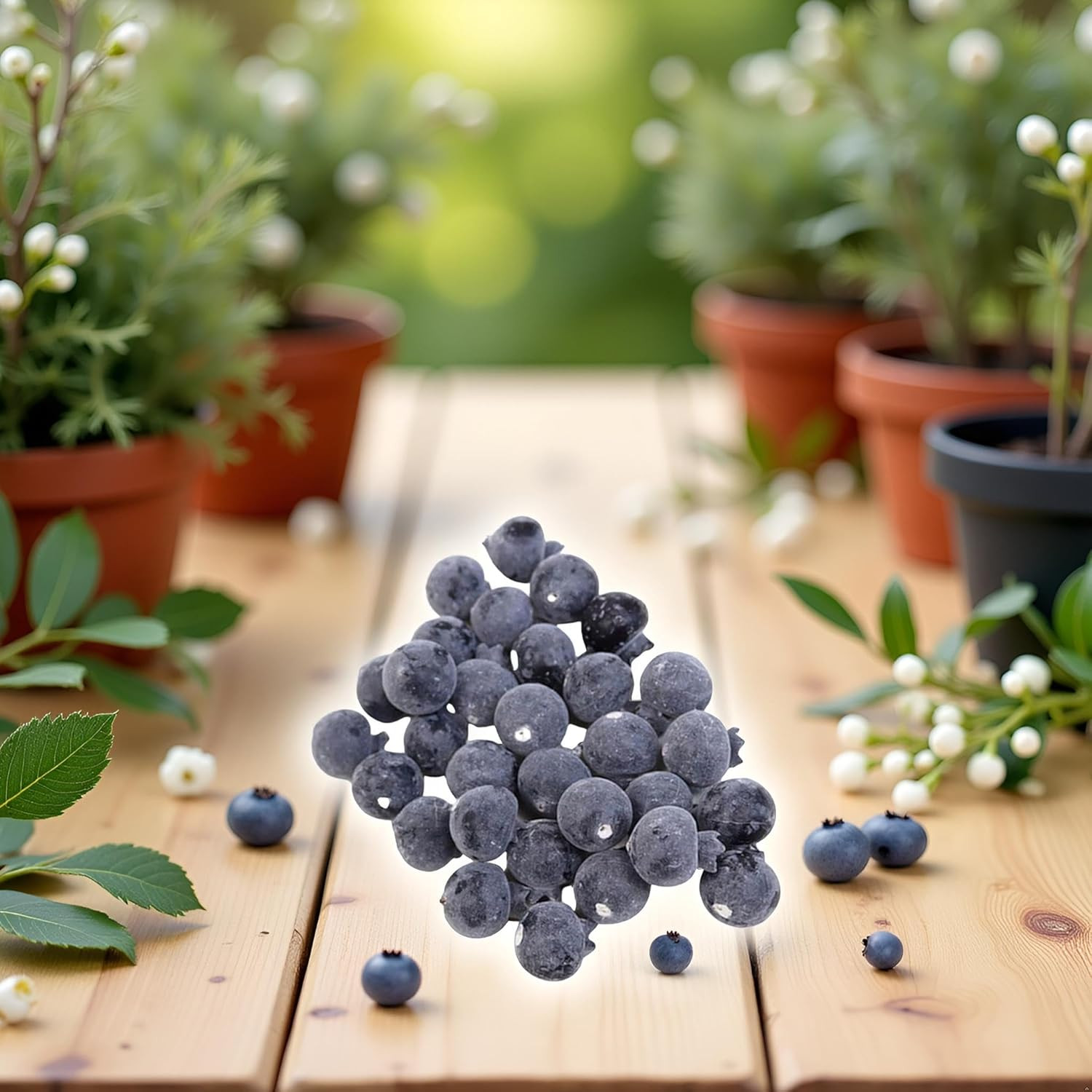 20 Pcs Artificial Blueberries Plastic Fake Blue Berry Plants Realistic Artificia