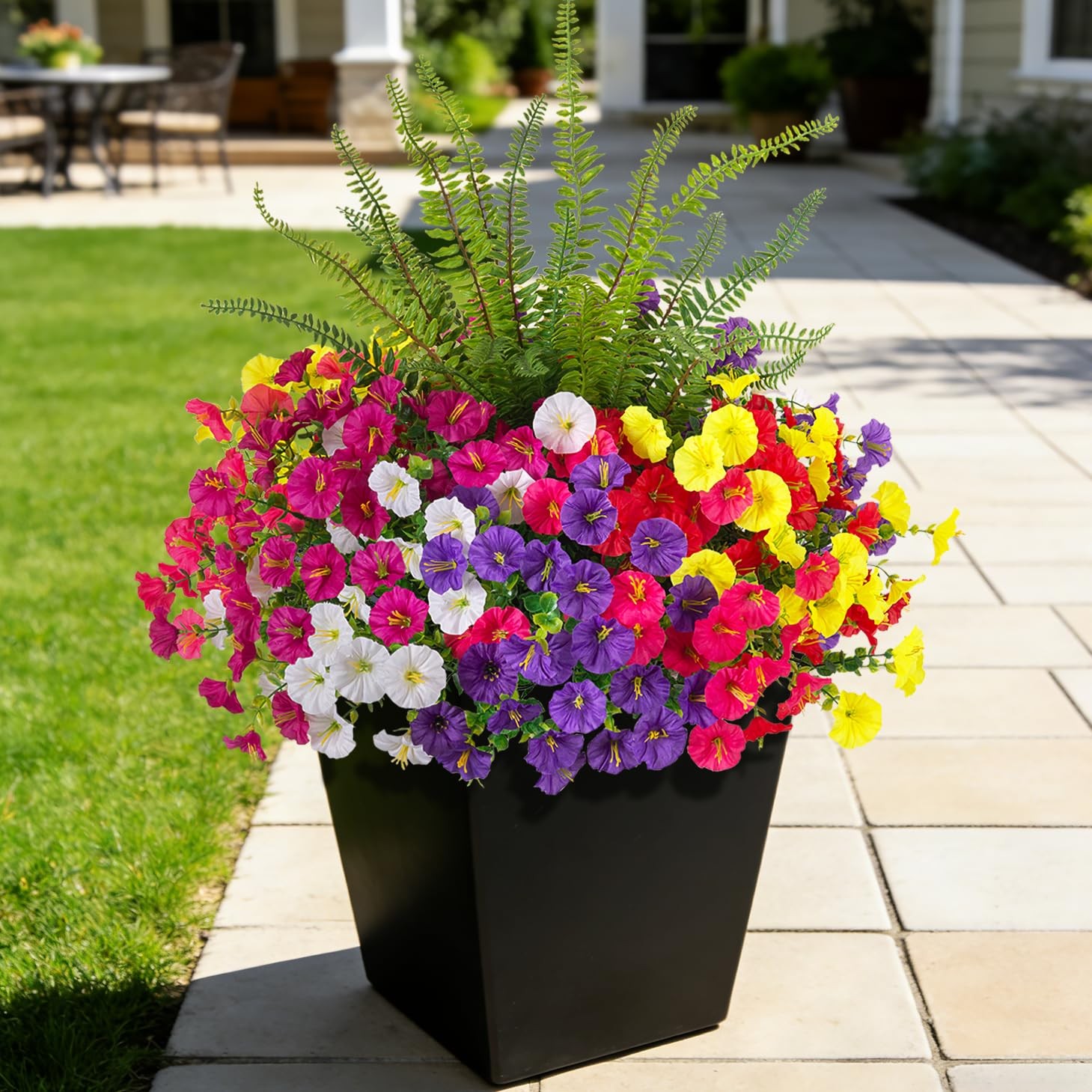 Artificial Flowers for Outdoors Faux Plants Outside Indoor,UV Resistant Silk …