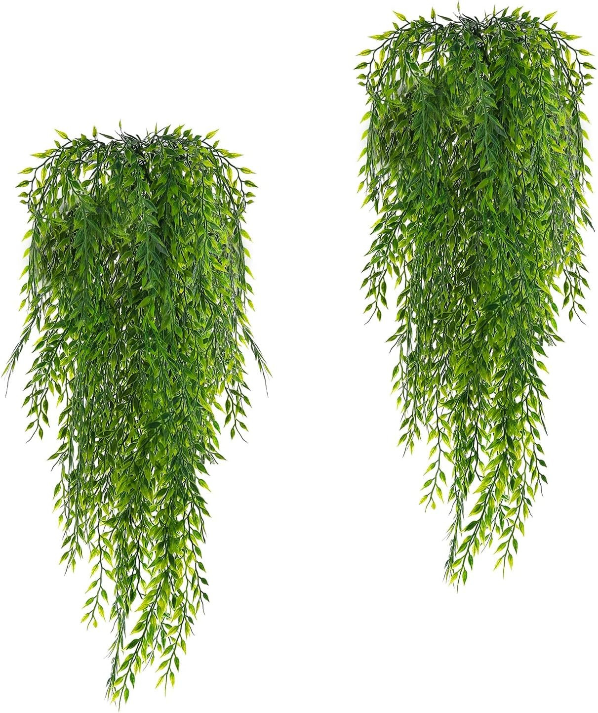 Fake Garland Hanging Vines 4 PC Artificial Weeping Willow Leaves Fake Greenery F
