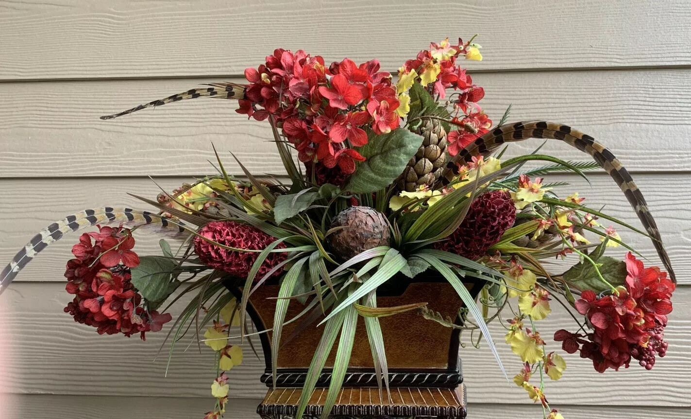 Artificial Fake Floral Plastic Variety Flower Twig Basket Plant Home Decoration