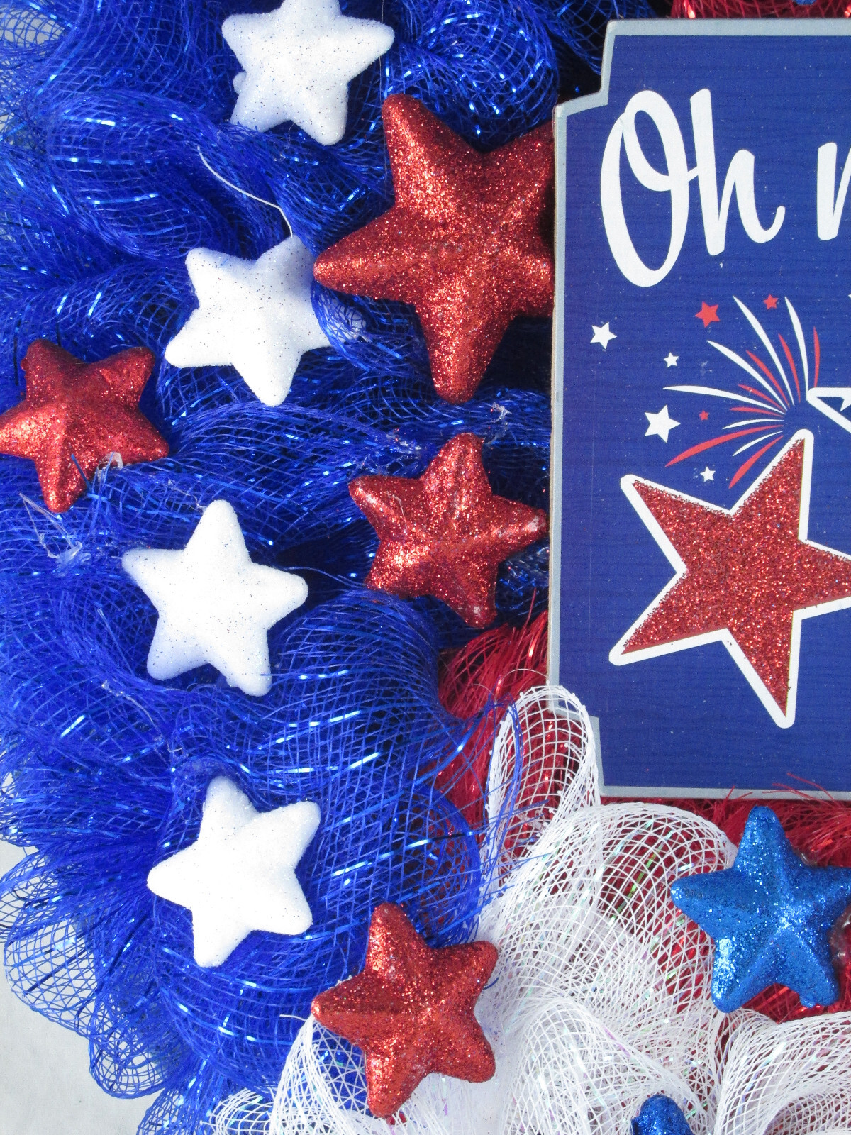 Stars and Stripes Ruffle Patriotic Wreath