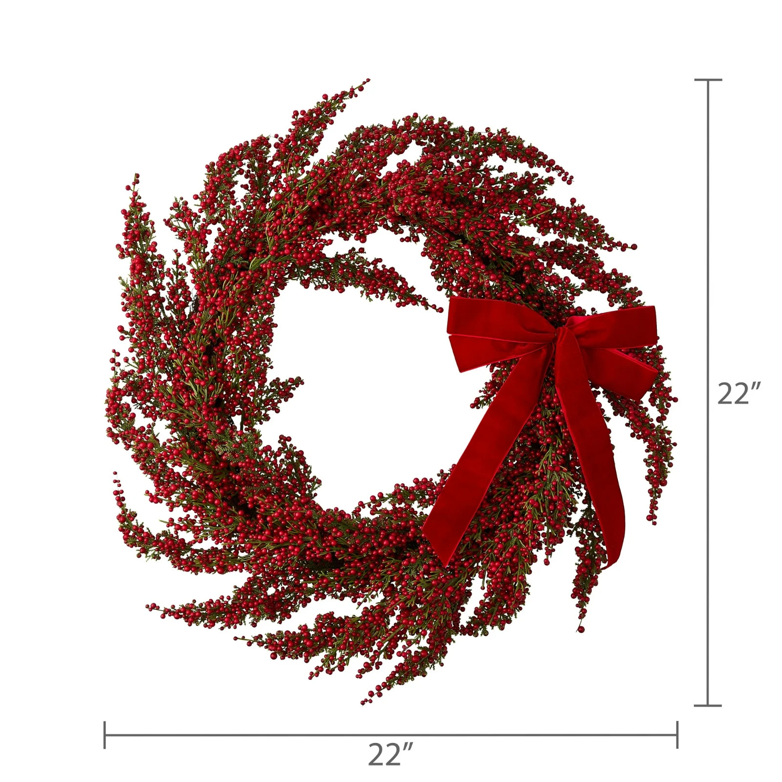 Red Berry Christmas Wreath: Handmade Holiday Door Decor