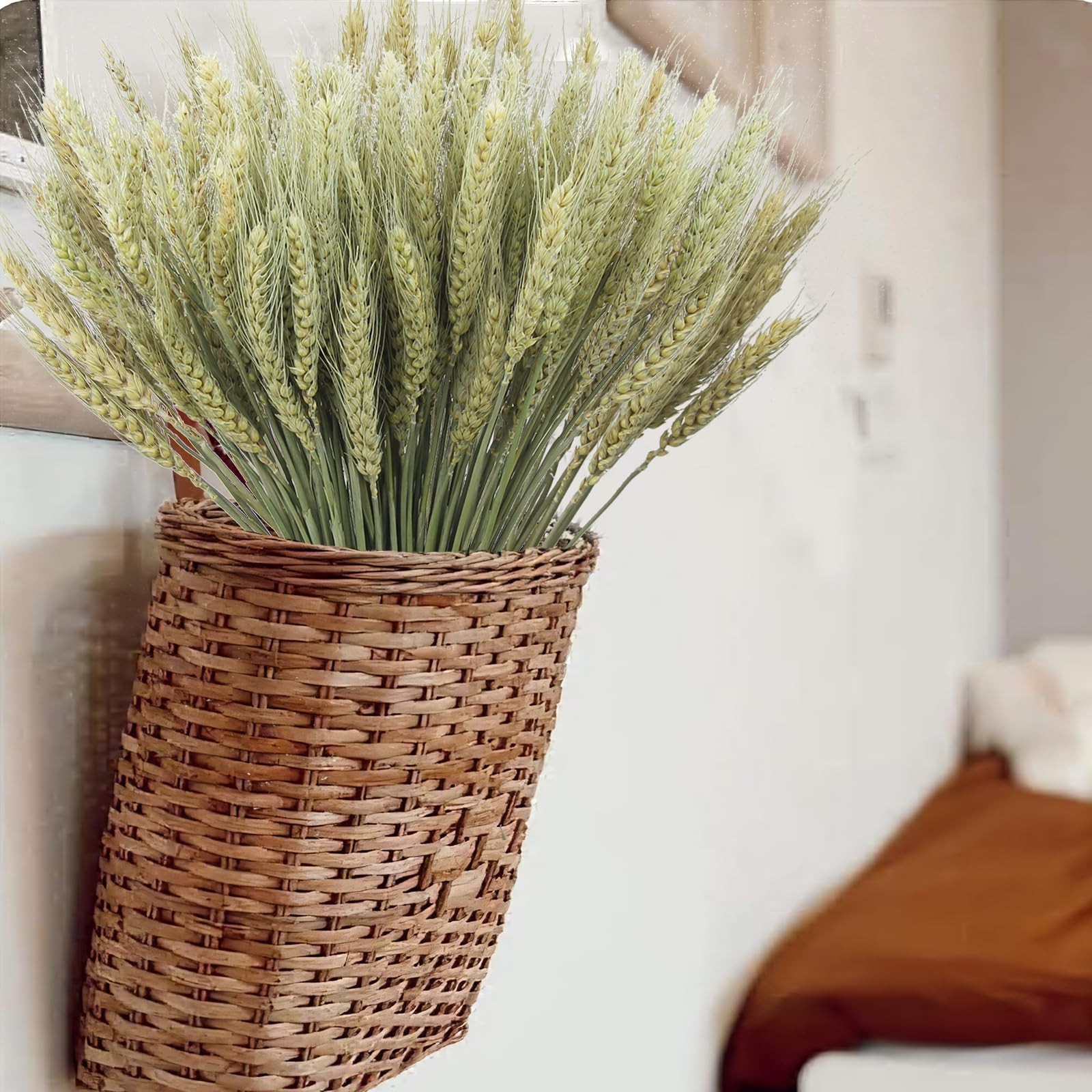 100 Pcs Dried Wheat Stalks Bundle Grass Natural Green Dried Wheat Sheaves Ste…