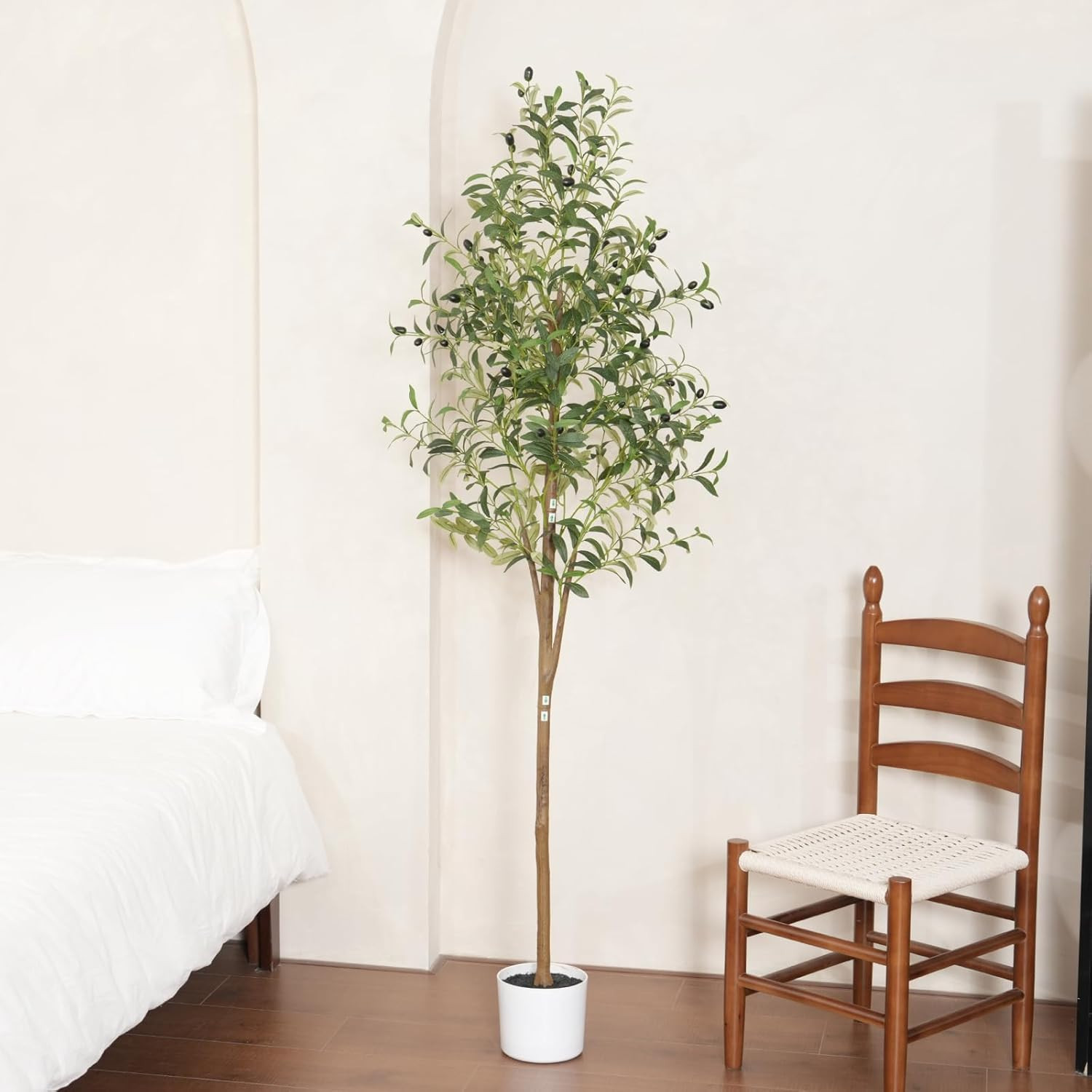 Olive Tree 6FT Fake Tree Faux Plants Indoor with Pot Artificial Tree Nearly Natu