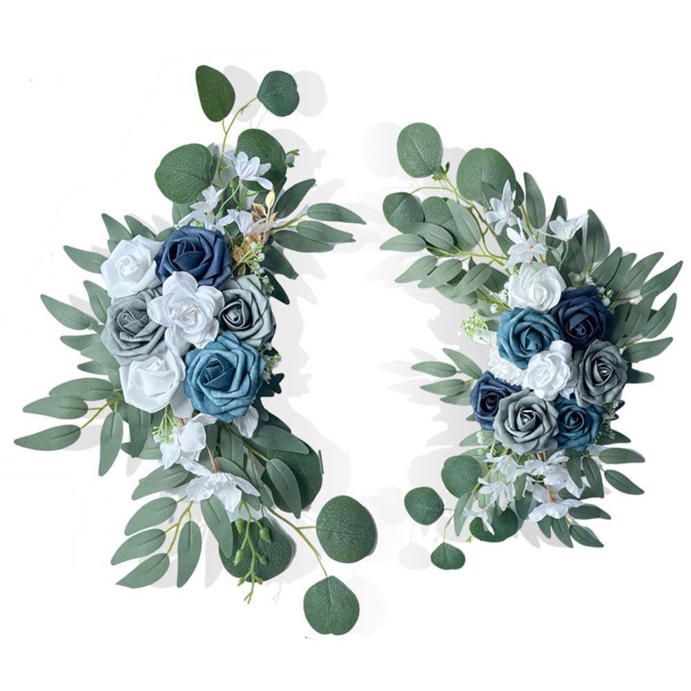 New / Dusty Blue Wedding Arch Flowers Pack Of 2 For Wedding Decoration Needs