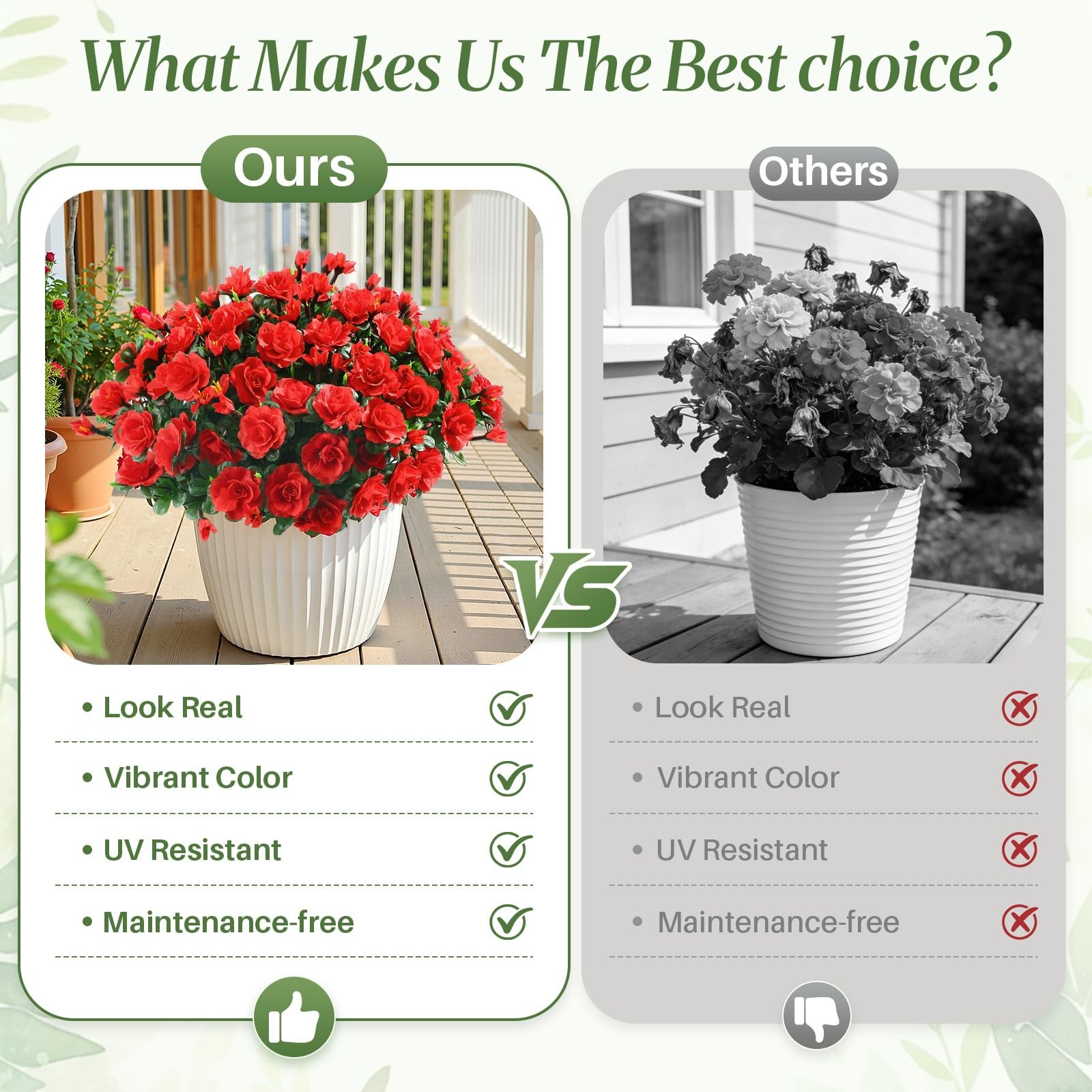 8 Large Bundles Artificial Flowers for Outdoors Spring Decoration, UV Resista…