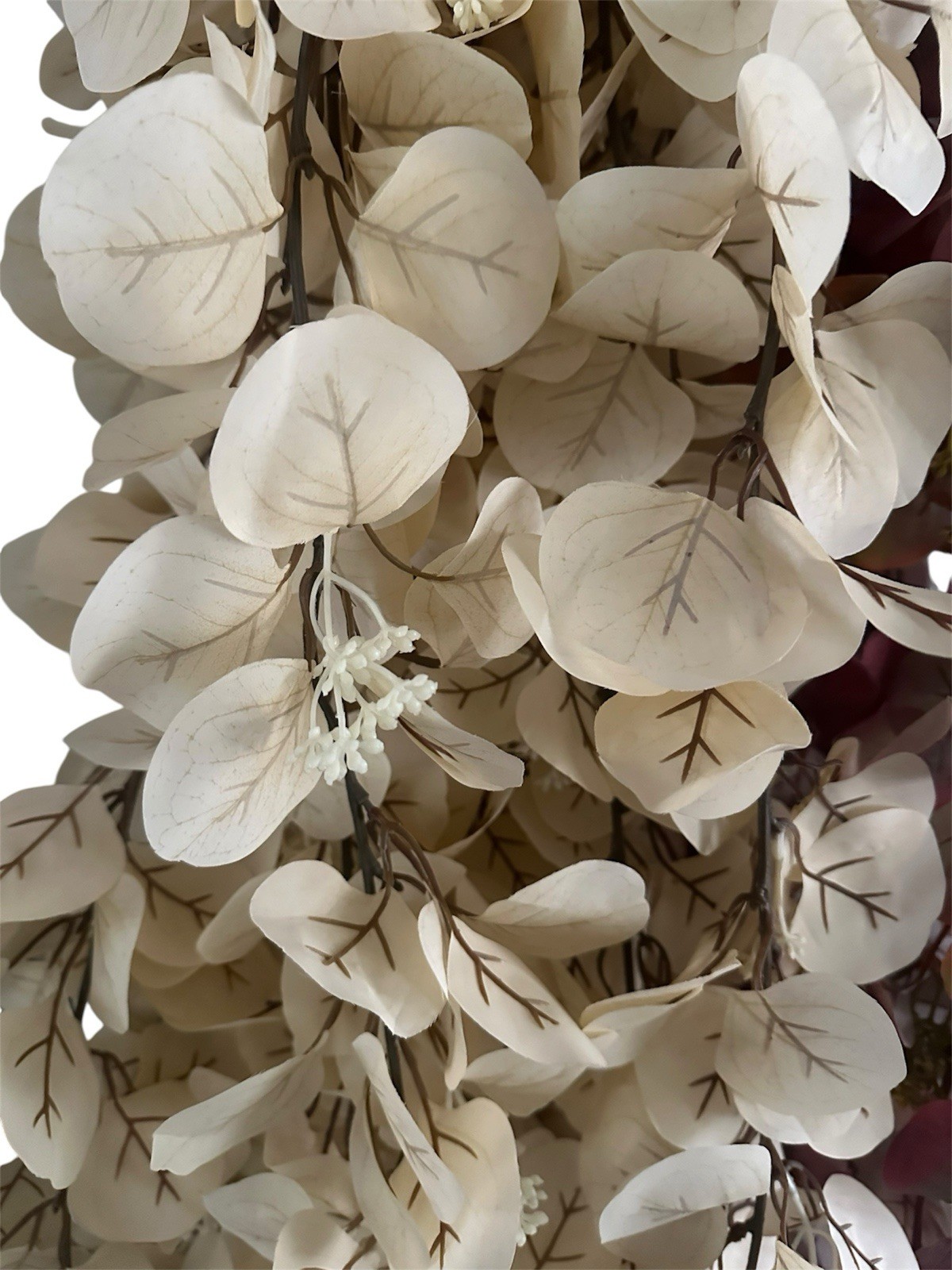 2x Ashland Brown Eucalyptus Garland 6ft Long Artificial Faux Leaves cream New