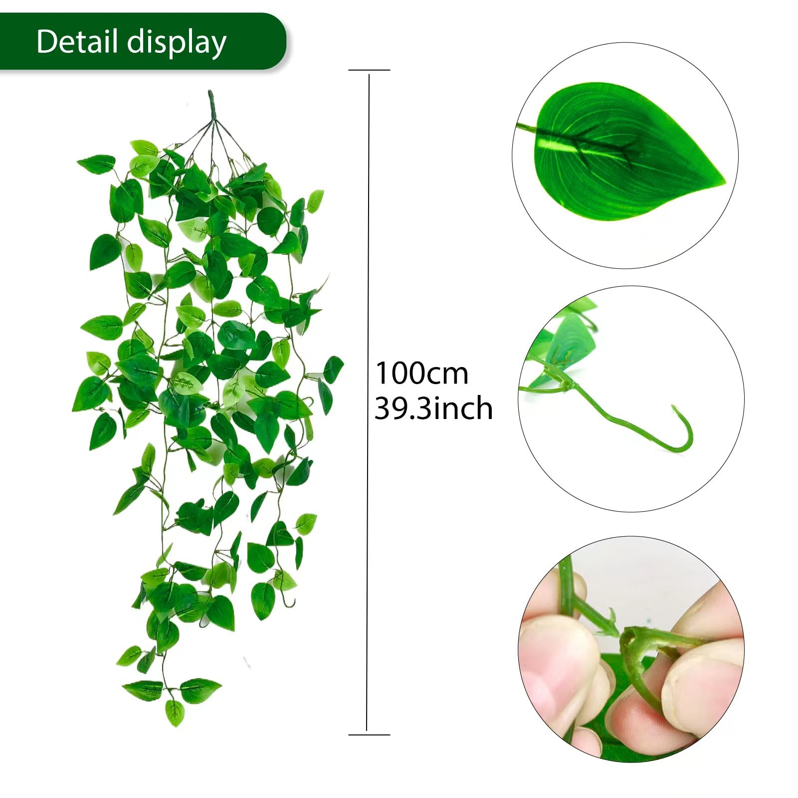 Fake Hanging Plants Vines(4Pcs)For Room Decor, Artificial Ivy Greenery Garlands