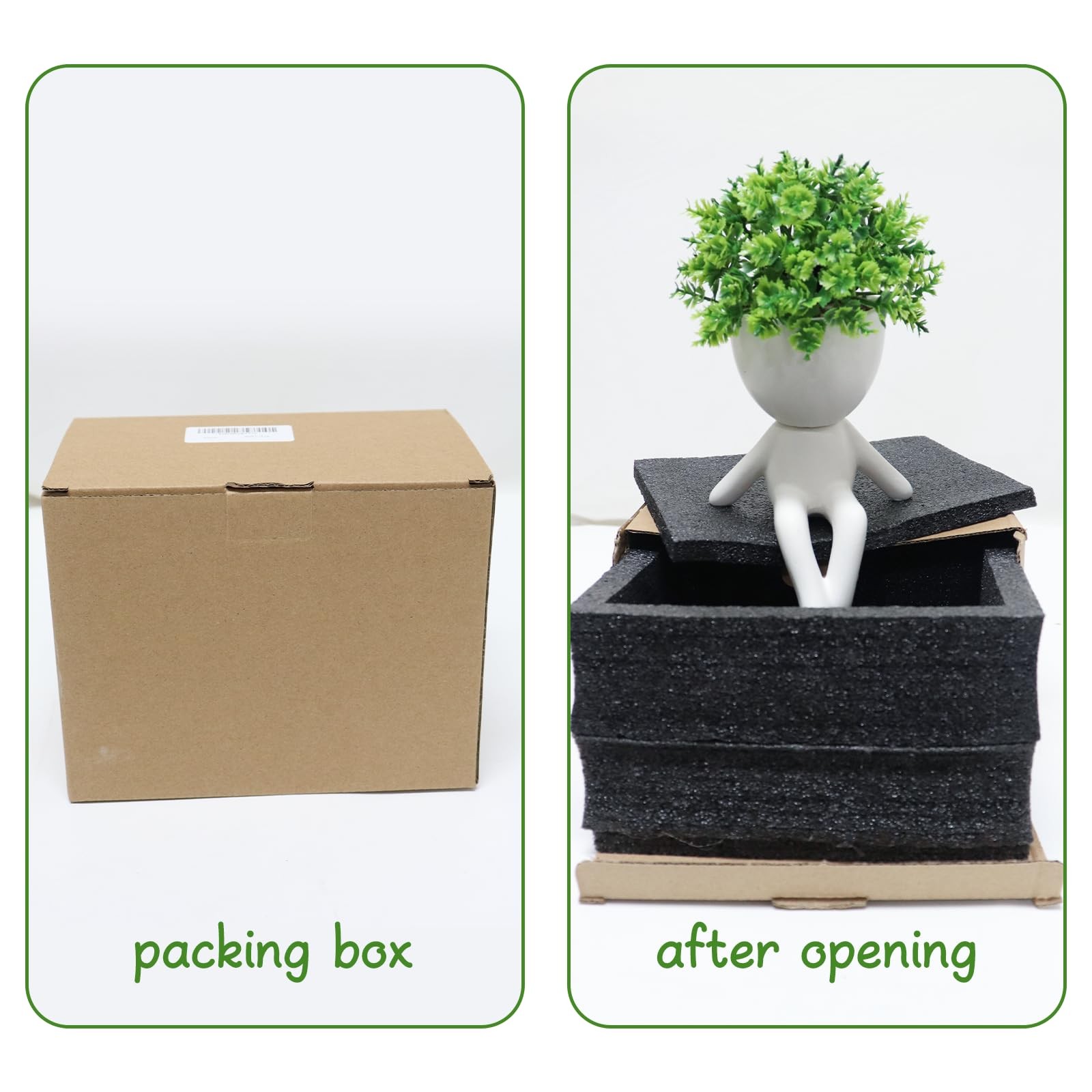 Set Of 1 Succulent In Funny Plant Pot Fake Faux Desktop Greenery Decor