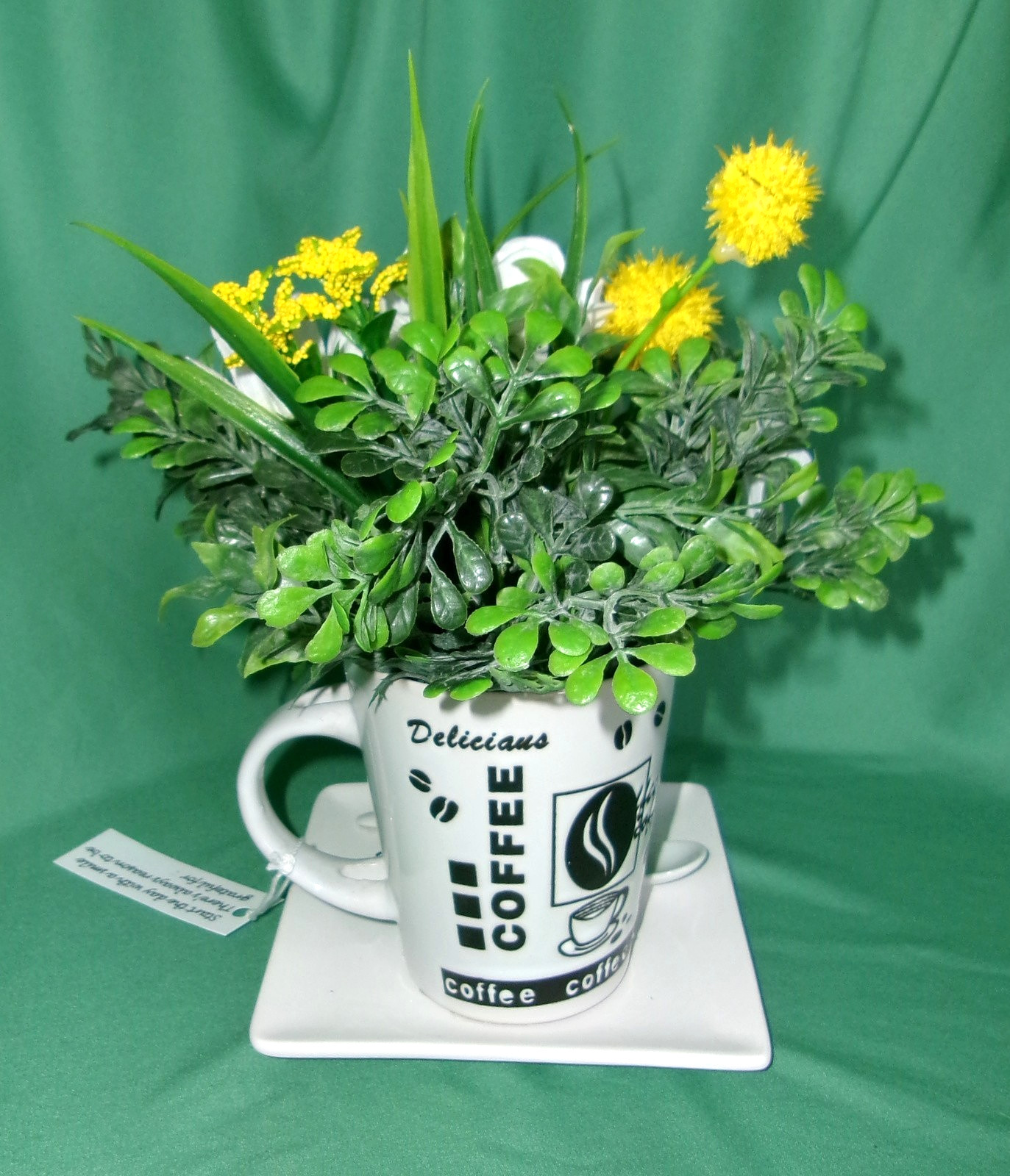 Floral Arrangement Silk Yellow White Home Decoration Counter Kitchen Gift NEW