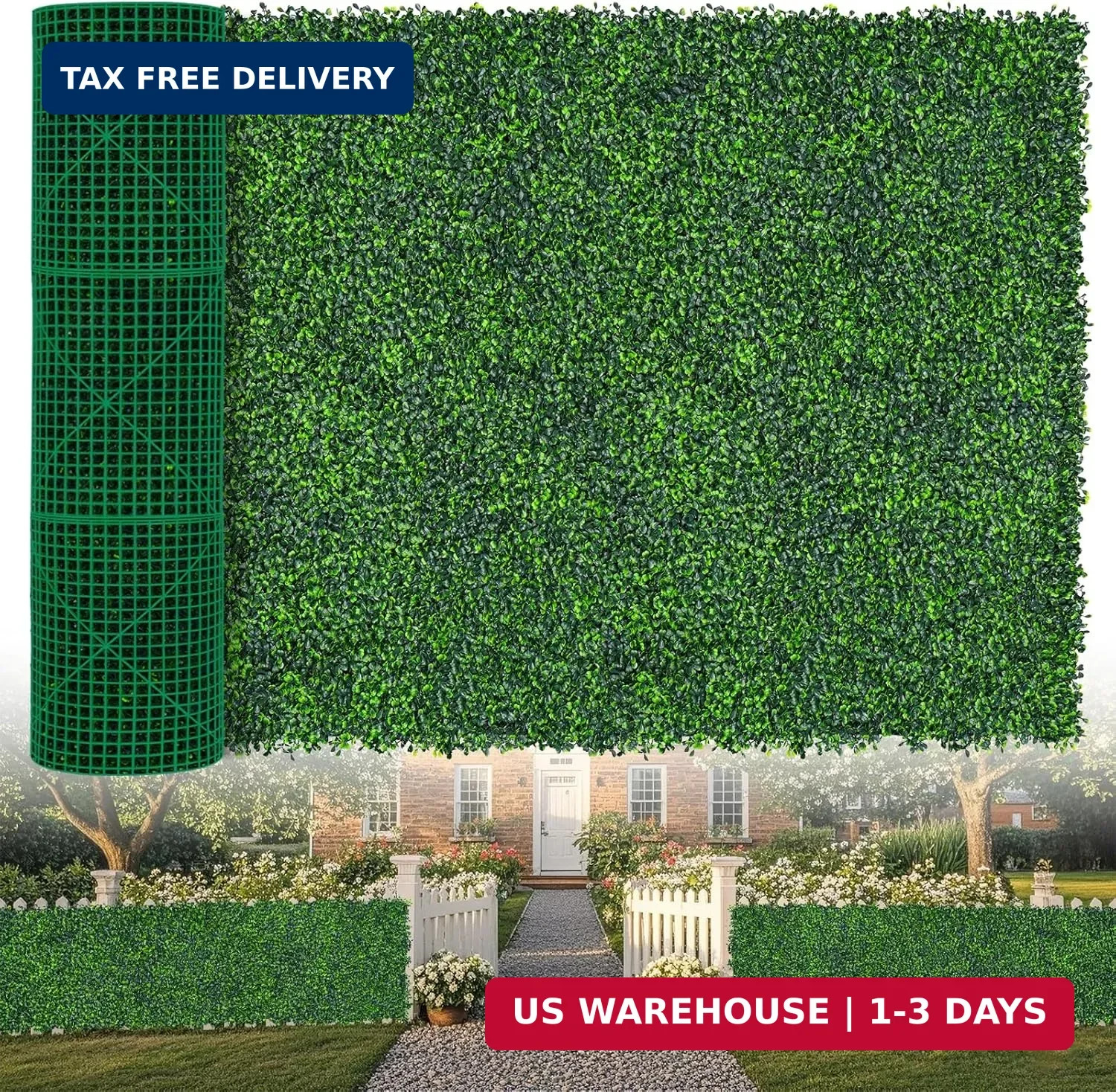 Artificial Boxwood Roll,48×120 in(40 sqft) UV-Anti Faux Ivy Grass Wall Backdrop