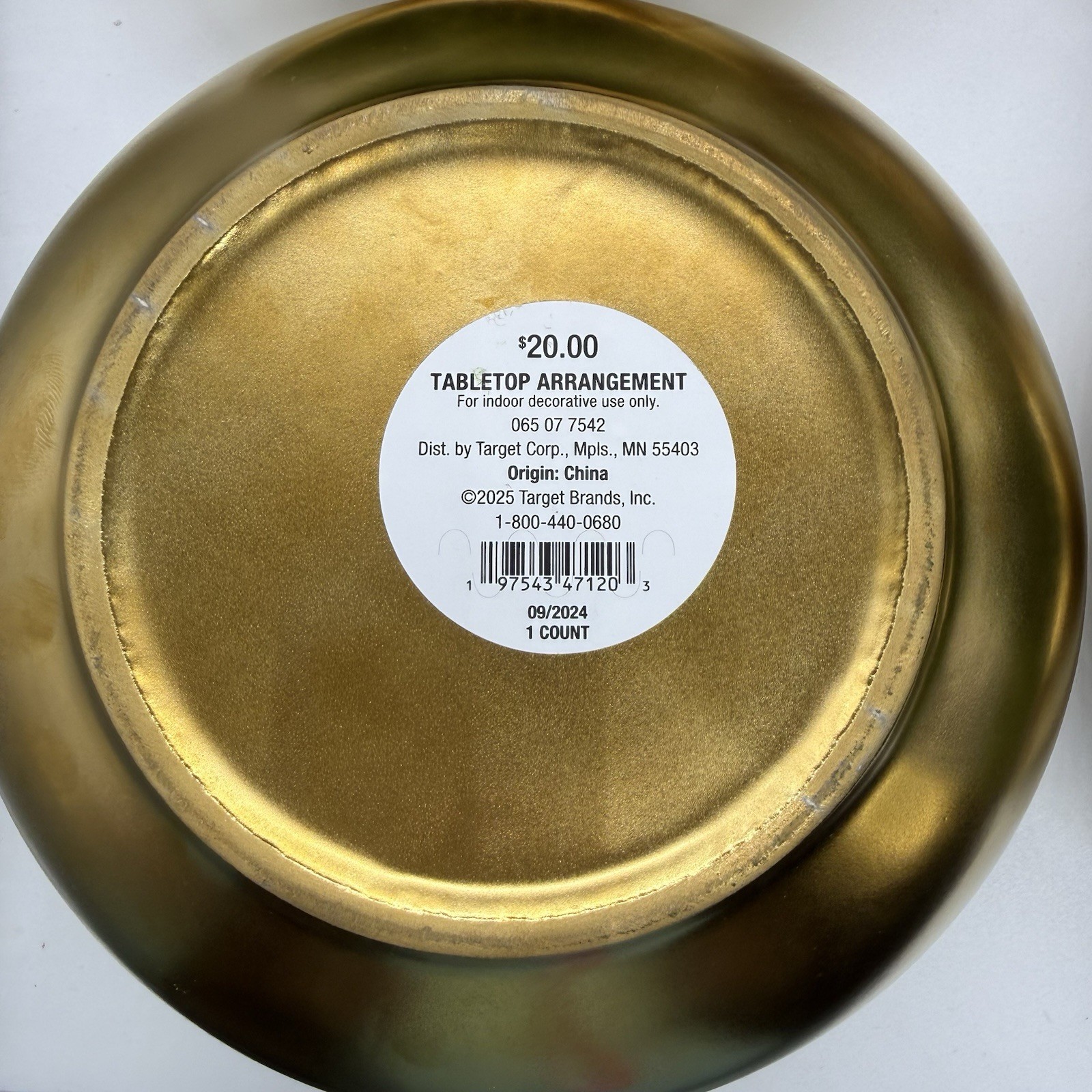 4 Piece Faux Floral Decor Moss in Gold Ceramic Bowl Indoor Tabletop Crafting New