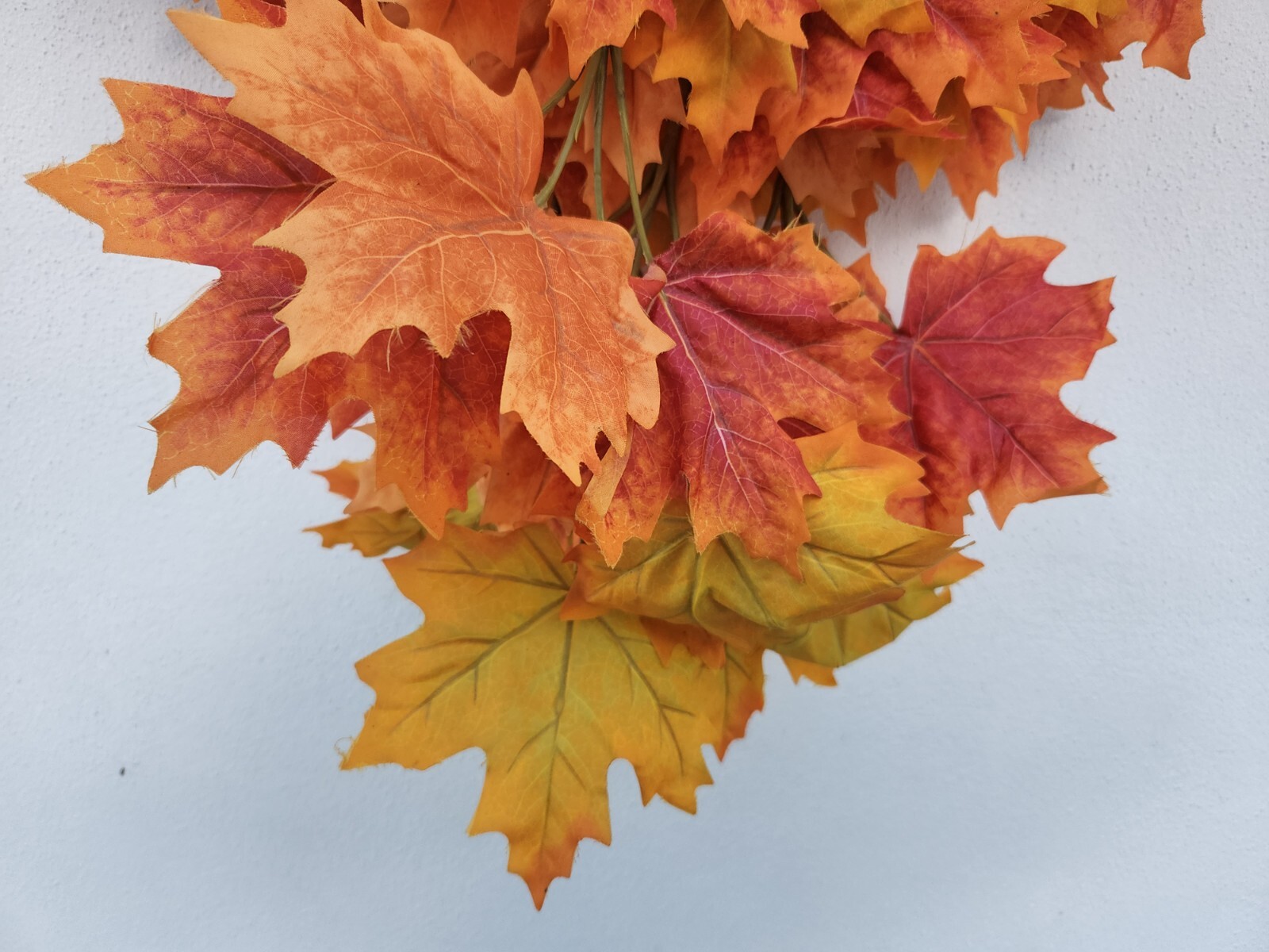Artificial Fall Leaves Branch Fake Fall Leaves Stems Plants 6 Pieces