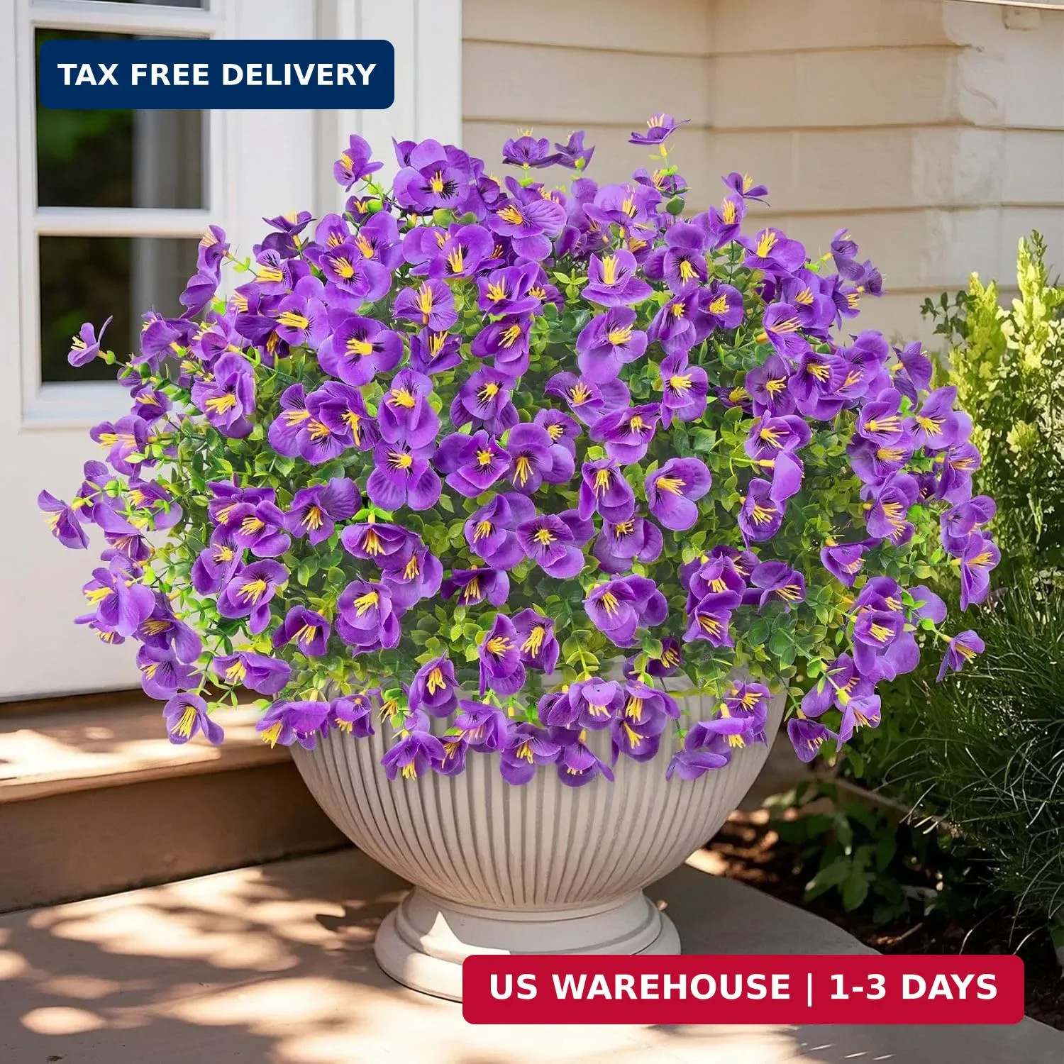 16 Bundles Artificial Flowers for Outdoors Decoration, Fake Pansy Flowers UV Res