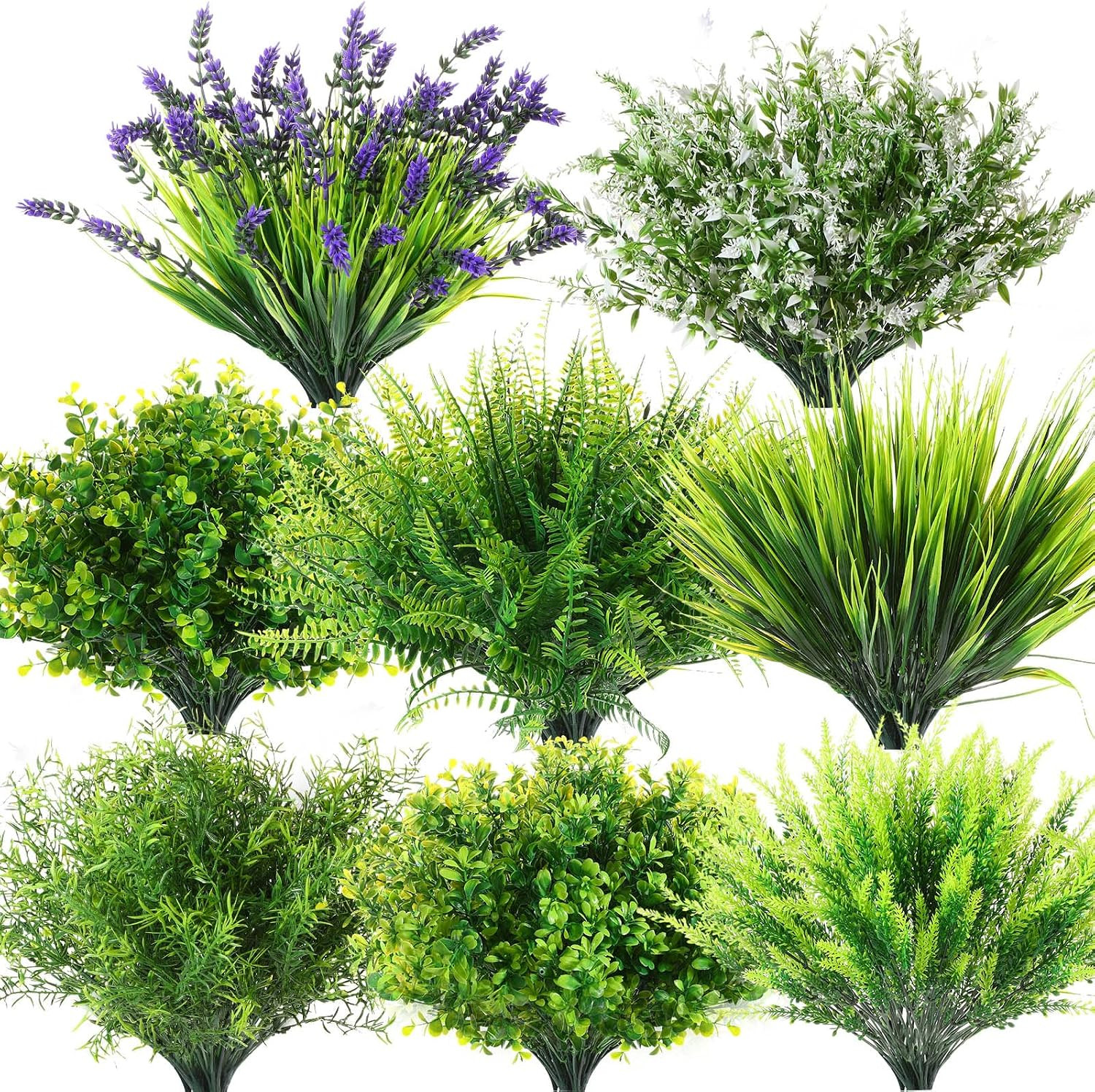 32 Bundles UV Resistant Fake Plants for Garden Decor & Wedding Arrangements
