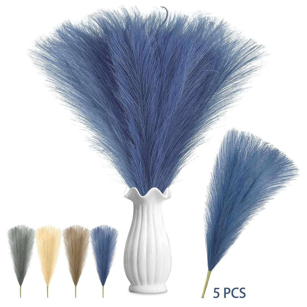 Artificial Pampas Grass Dried Reed Flowers Bouquet Fake Plant Home Room Decors