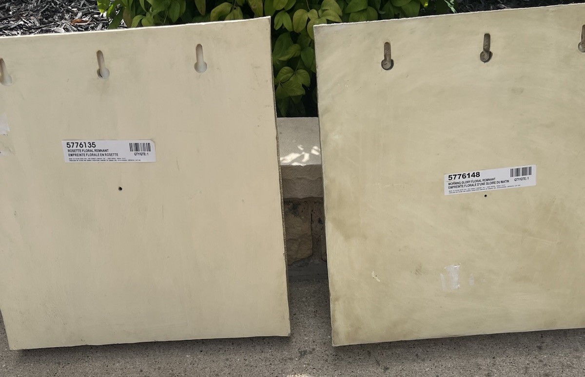 Bombay Company Flower Box Wall Decor Set Of 2 Champagne Color 3-D Stone 15×15”