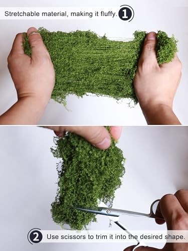 5.3oz Green Fake Moss Artificial Floral Moss Faux Plant for DIY Crafts Fairy Gar