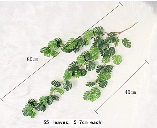 Artificial Rattan Artificial Small Monstera Leaves Artificial Wall Hanging Vi…
