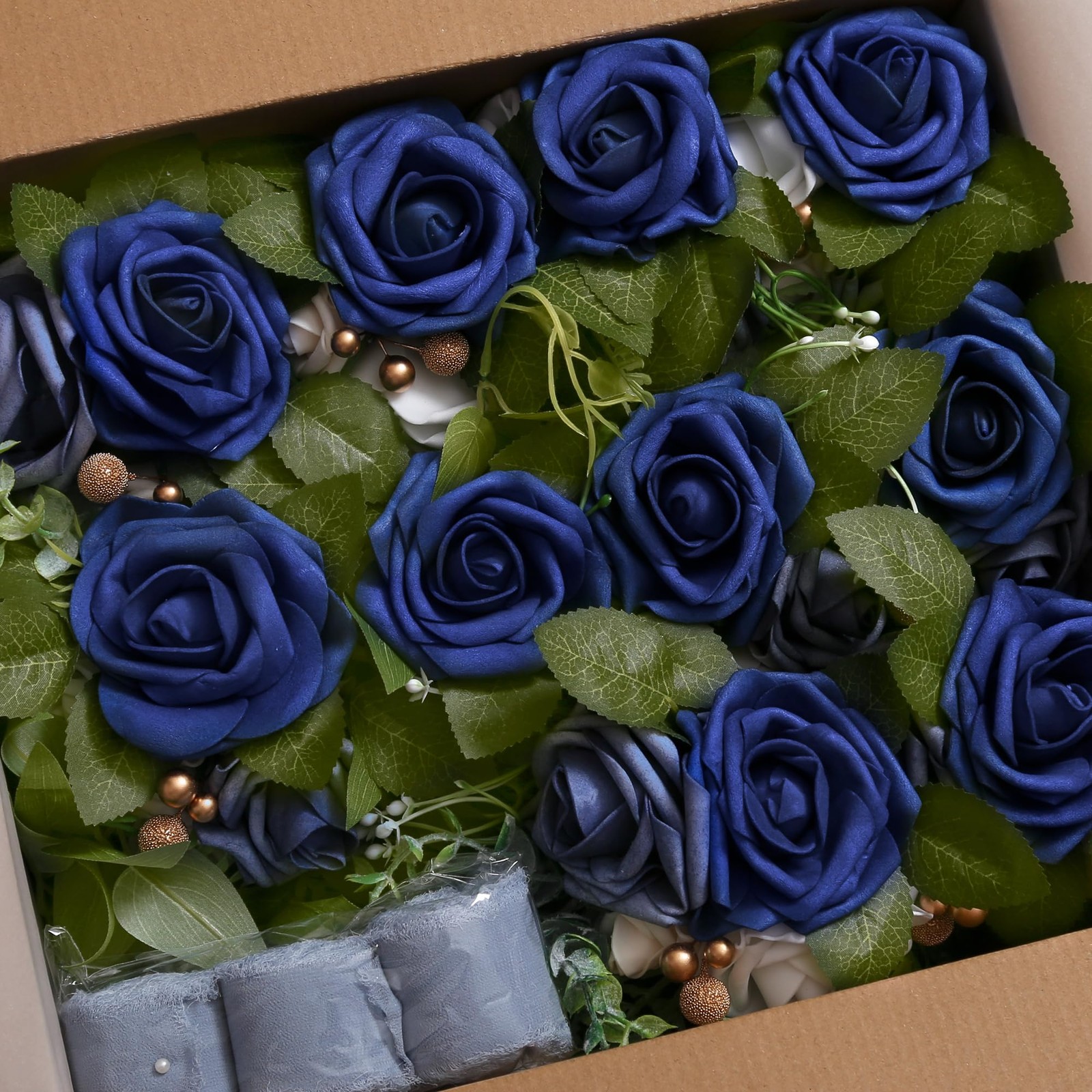 Wedding Chair Decorations Blue Pew Flowers Set of 10 for Wedding Ceremony Par…