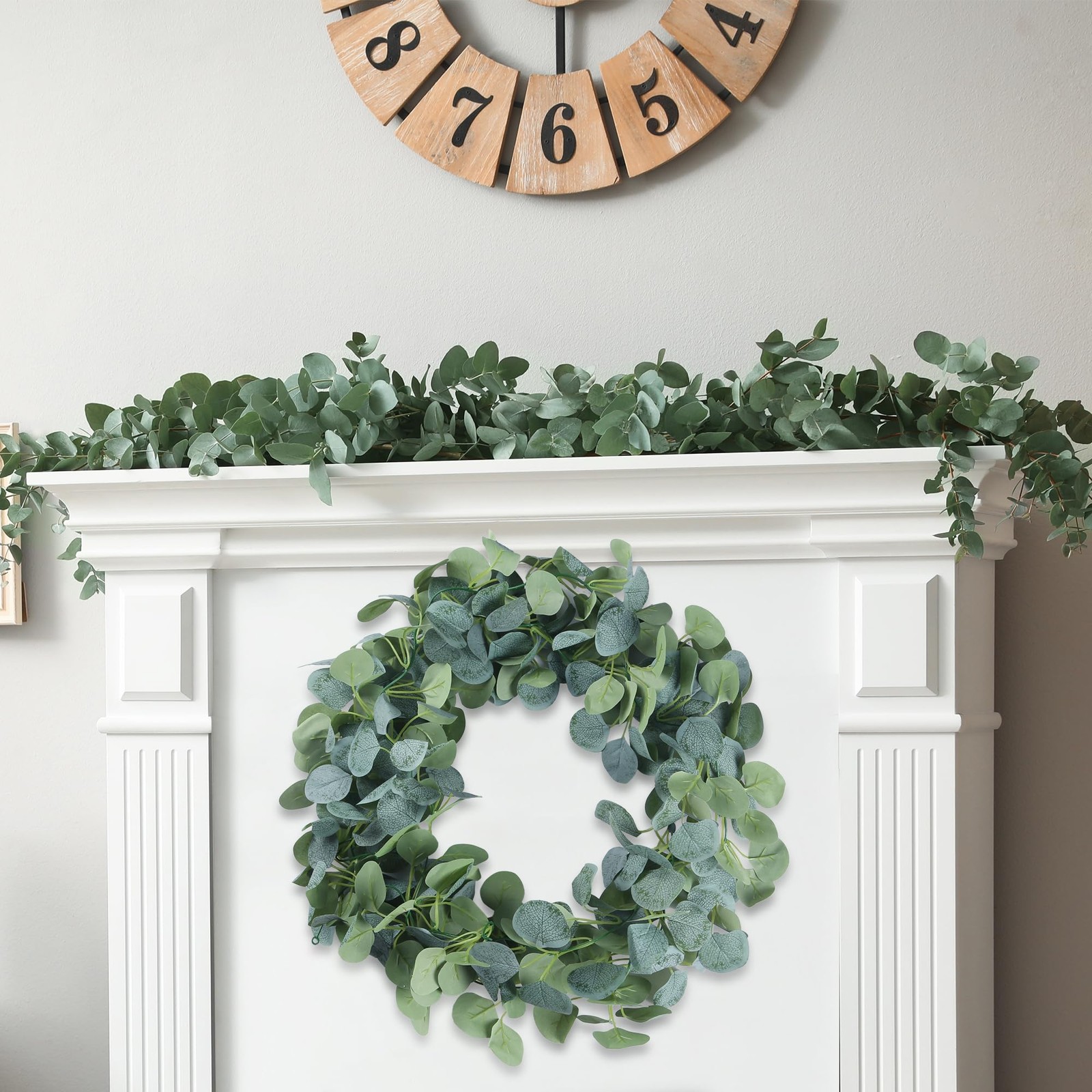 2 Pack Artificial Eucalyptus Garland Greenery Leaves Handmade 3D Silk Vines S…
