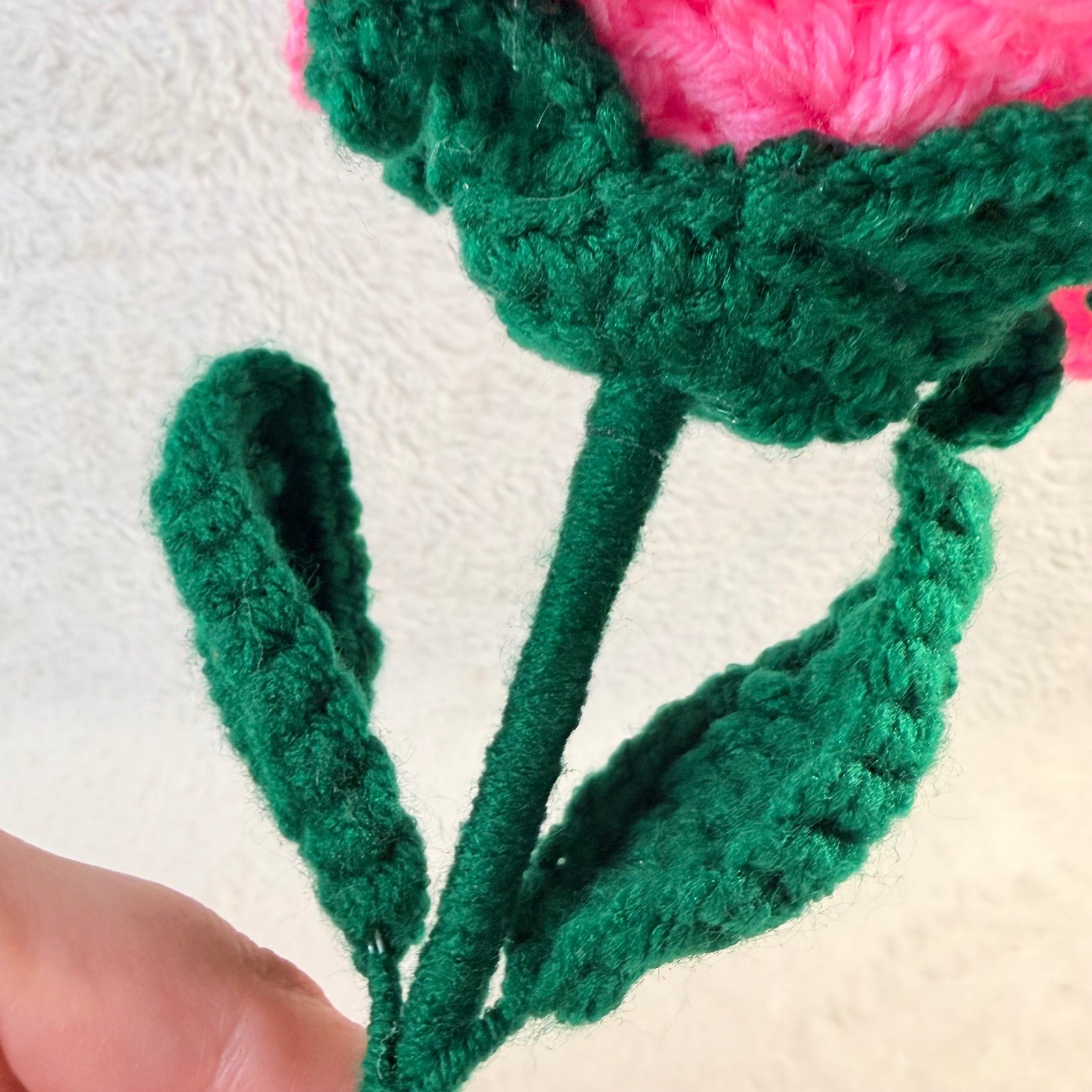 Handmade Crochet Rose Unisex OS Hot Pink New Everlasting Yarn Flower Decor
