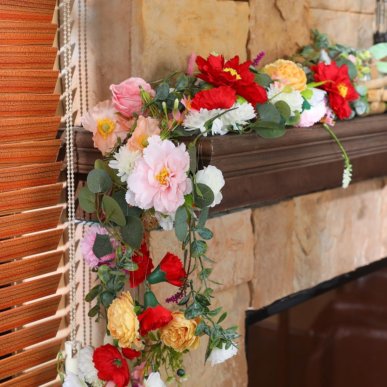 6 Pcs 39.4ft Artificial Wildflower Garlands, Faux Silk Flower Vines,2546