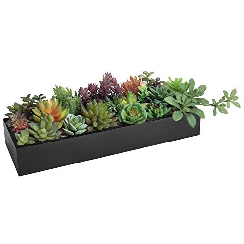 MyGift Artificial Succulent Centerpiece,15.75 Inch Faux Succulents Arrangement