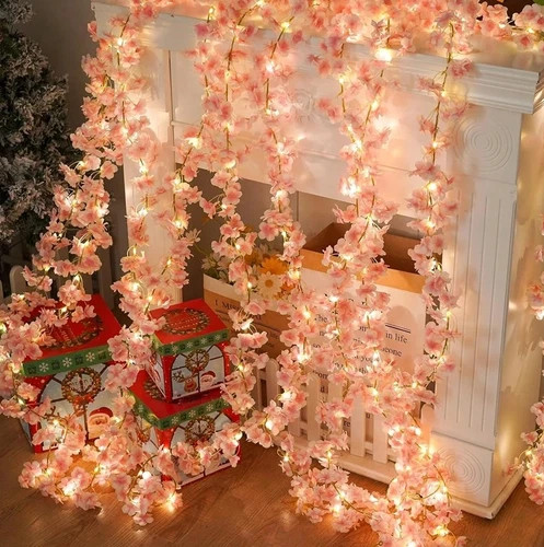 1pcs 180cm/71in Artificial Sakura Flowers Vine Silk Garland Wedding Party Decor