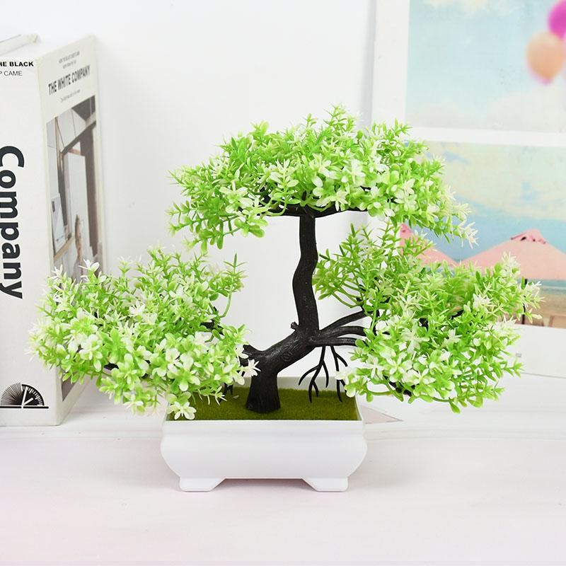 Artificial Bonsai Tree Small Potted Plant Fake Flowers Home Table Decor Gift