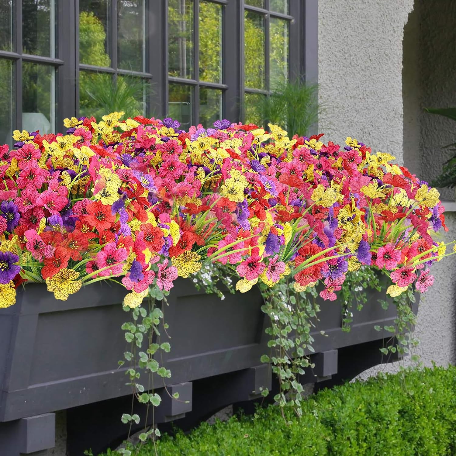 Stylish 16 Bundles of UV Protected Artificial Flowers for Garden & Home Décor