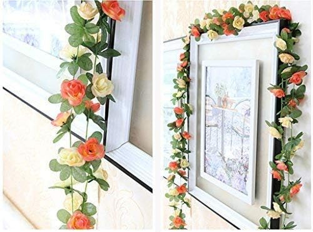 5Pcs 41FT Flower Garland Artificial Rose Arch Vines Fake Spring Floral Garland f