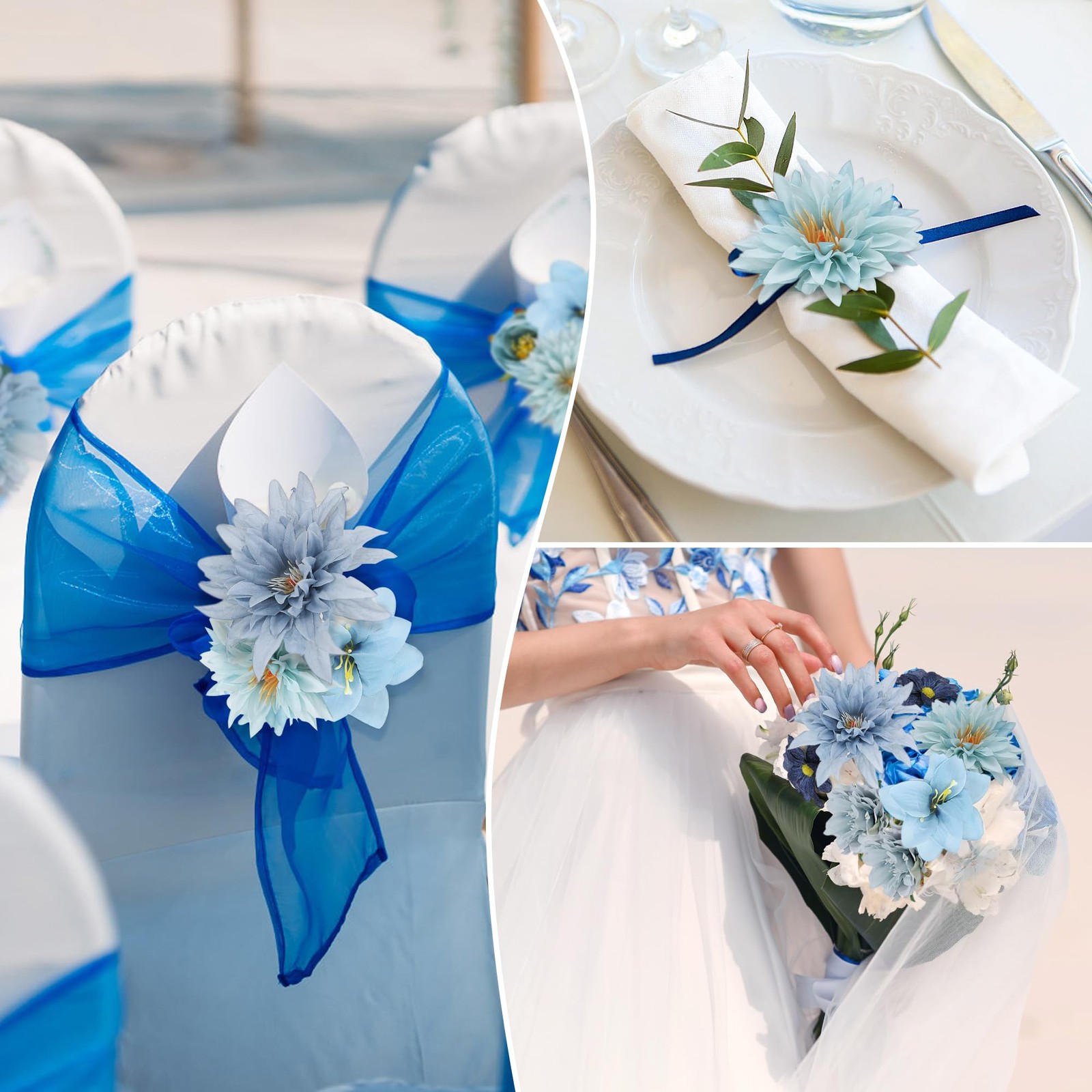 48 PCS Fake Flowers Heads – Artificial Flower Heads Bulk Silk Faux Flower for…