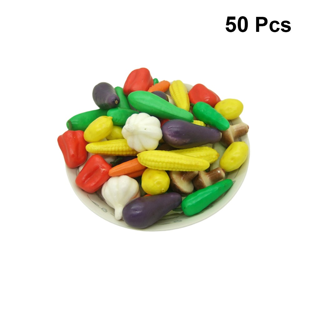 Mixed Style 50pcs Artificial Vegetables Decor for Home Decoration and Teaching