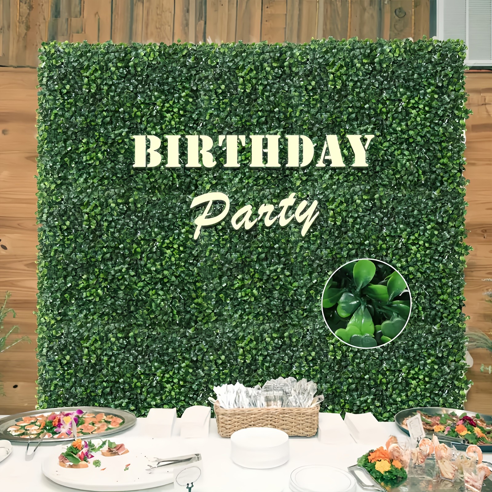 47.24″x23.62″ Faux Boxwood Panels 3Pcs Outdoor Garden Wall Decoration