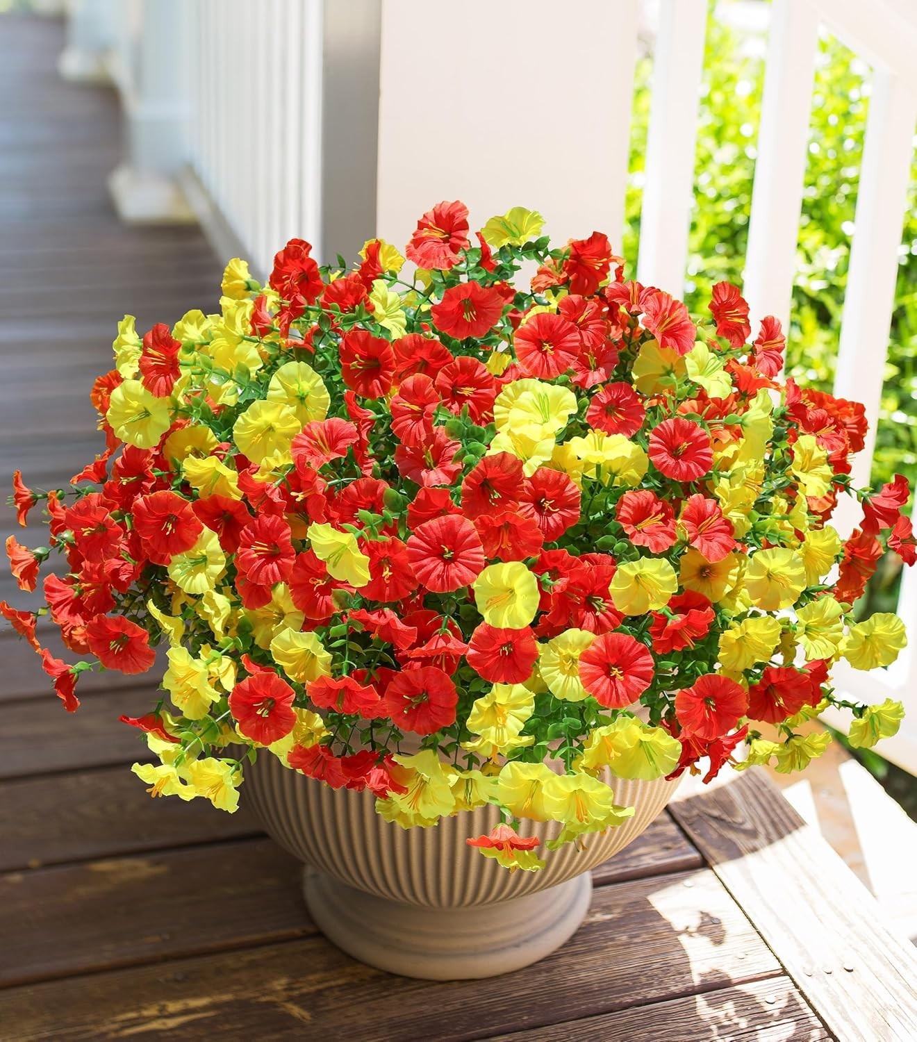 Artificial Flowers for Outdoors Fake Plants Outside Decoration, 12 Bundles Si…