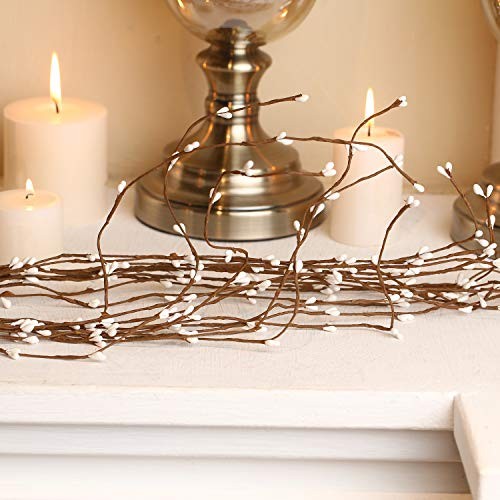 64 Ft 30 Packs Ply Pip Berry Garland For Christmas Winter Indoor Outdoor D WHITE